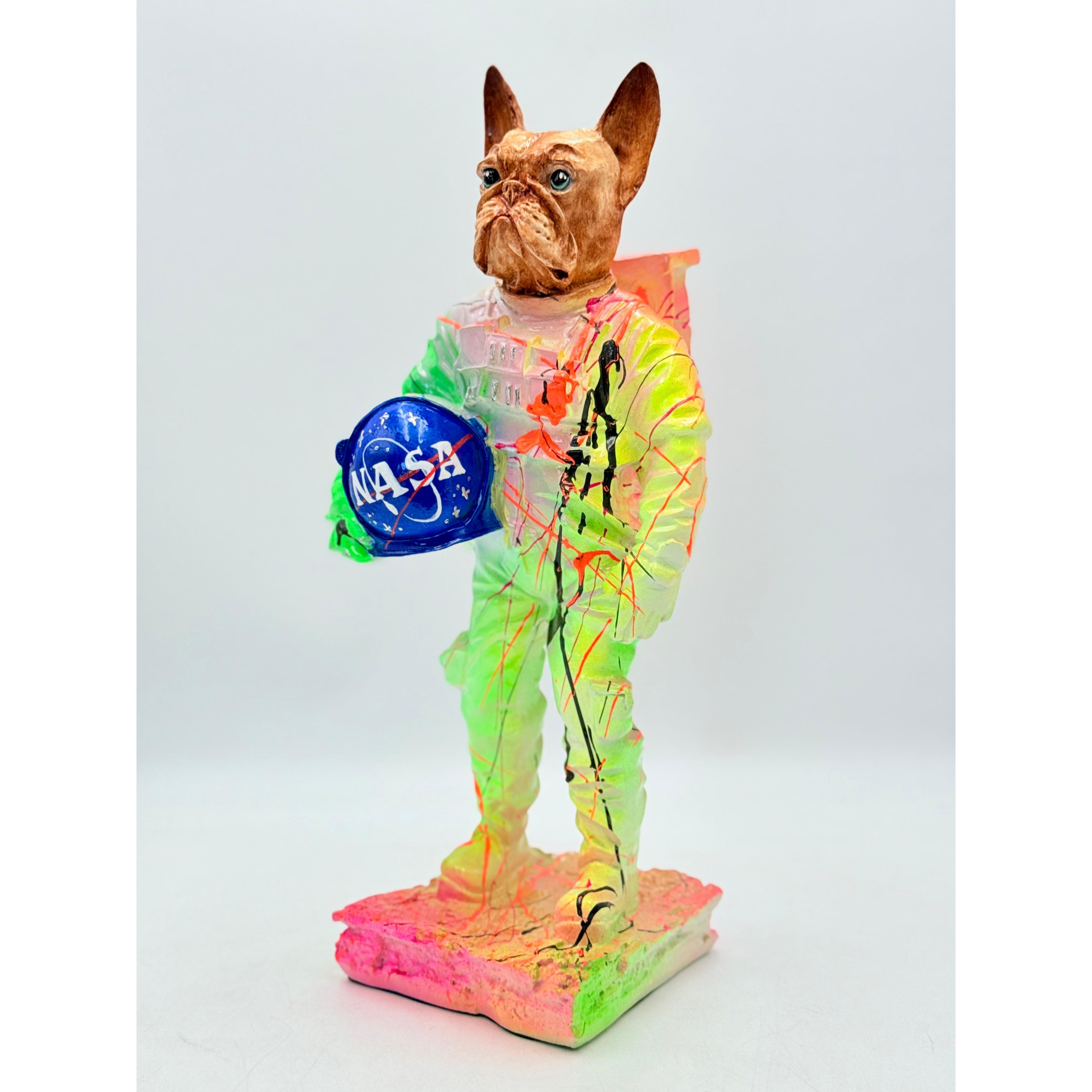 Astronaut Bulldog Sculpture | Space Pop Icon