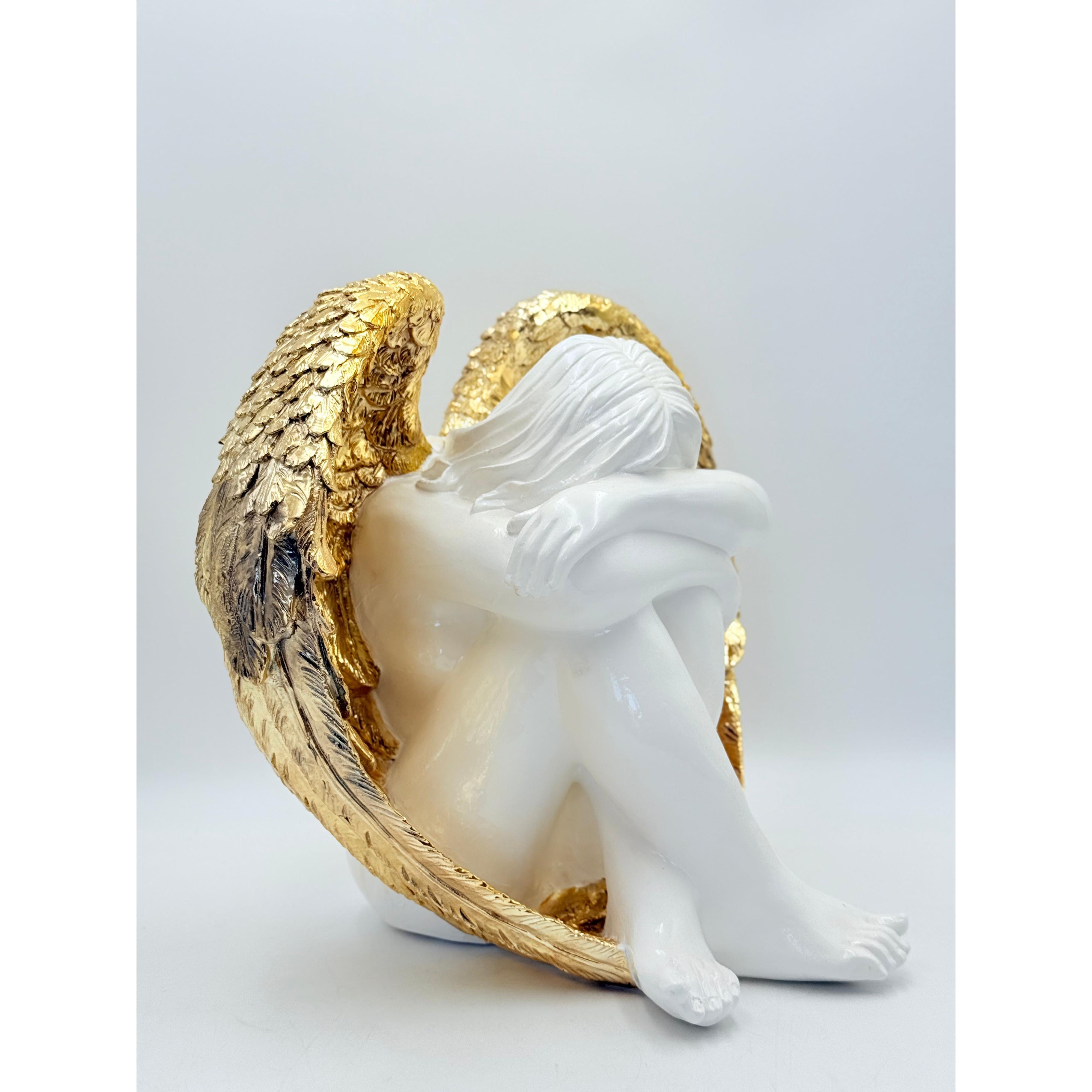 Angel Sculpture | Gold Chrome Wings