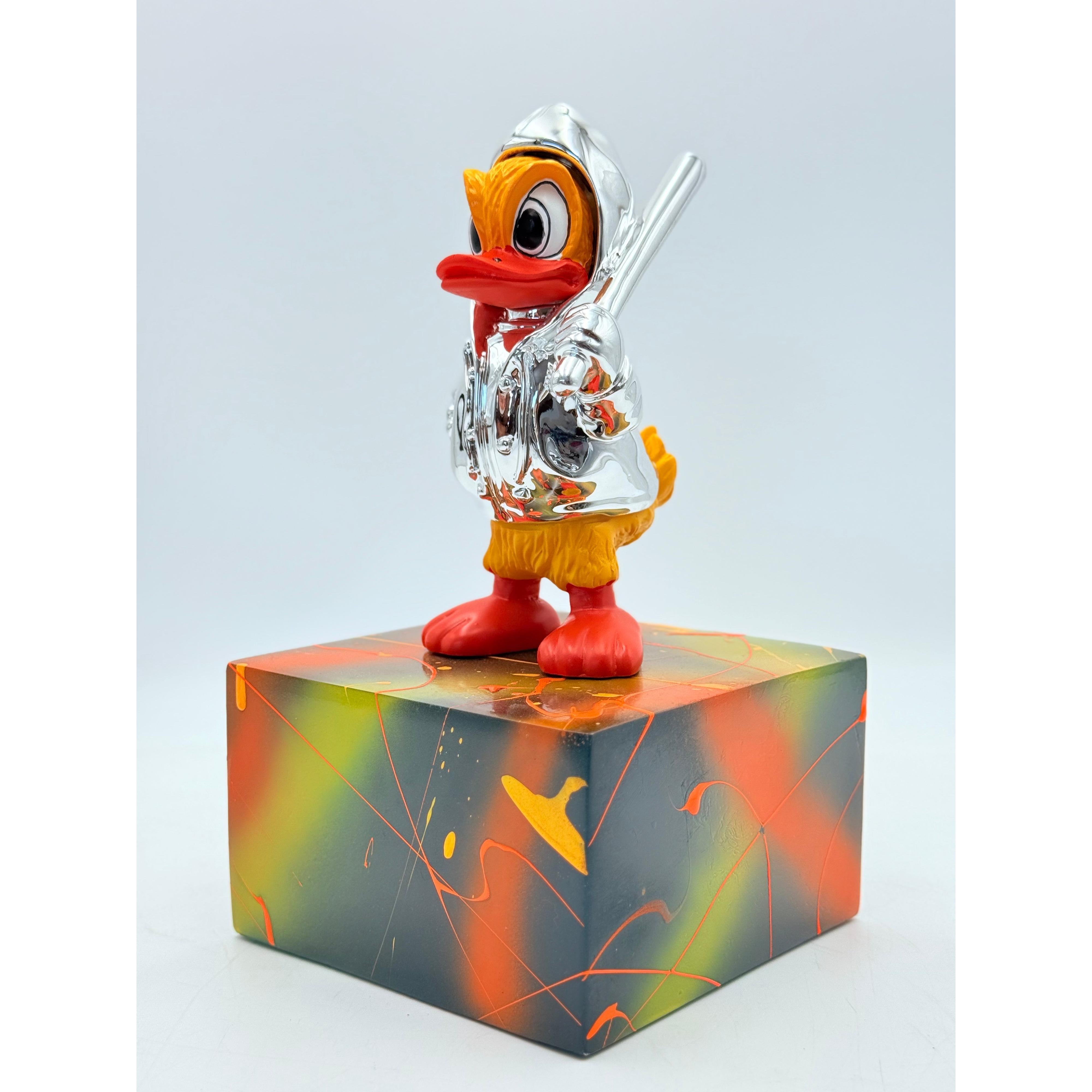 Duck Sculpture | Silver Chrome Jacket
