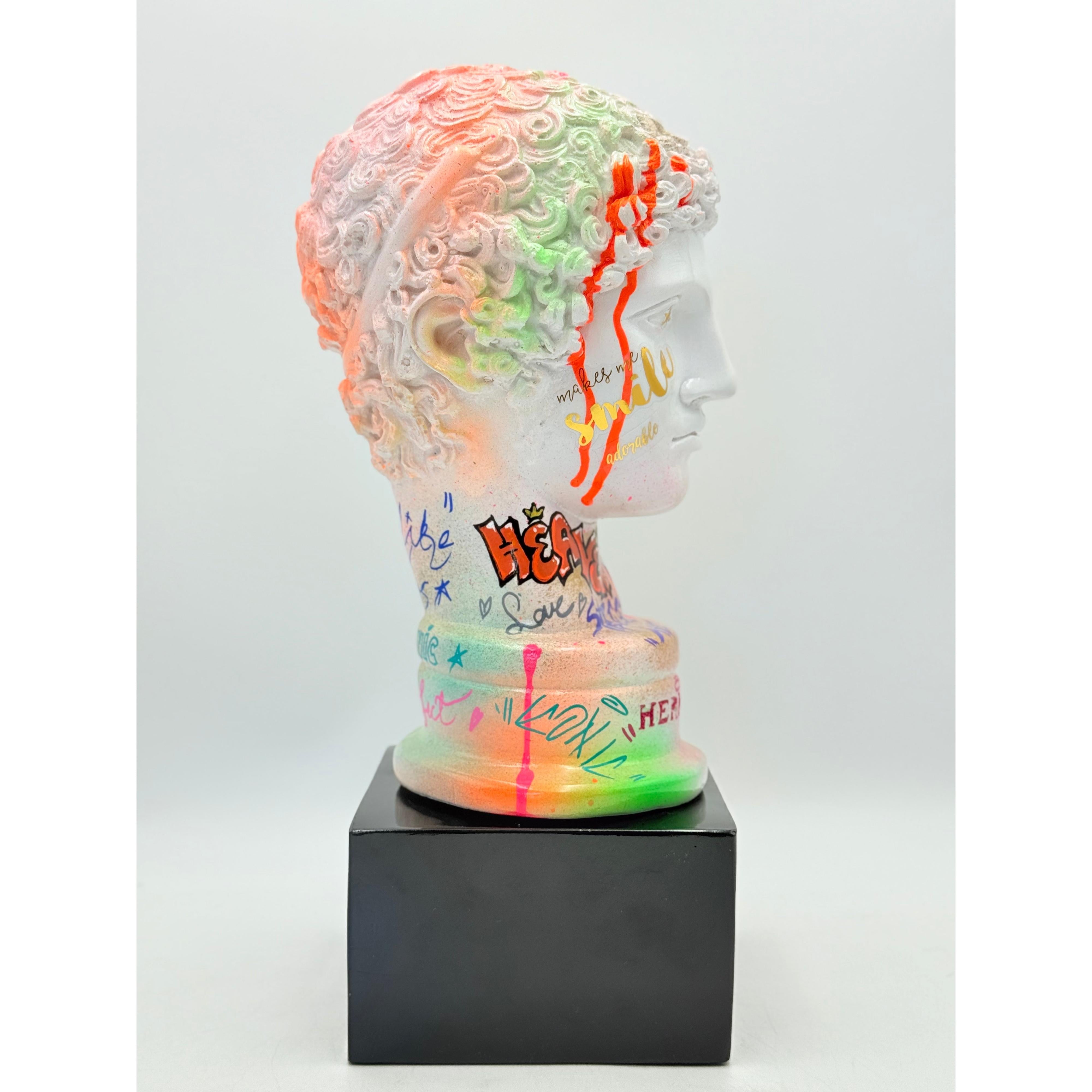 Hermes Bust | Neon Graffiti Edition