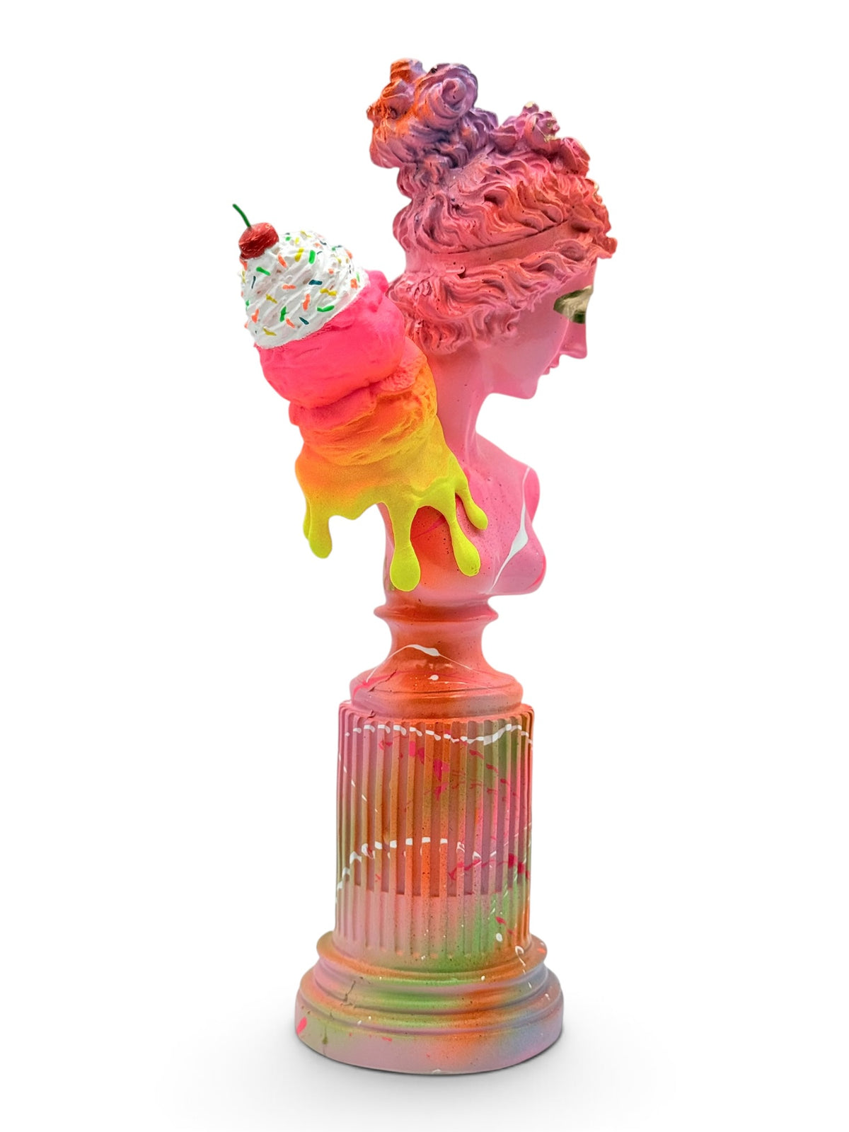 Venus Whipped Ice Cream Sculpture | Pink Aphrodite Pop Art Bust