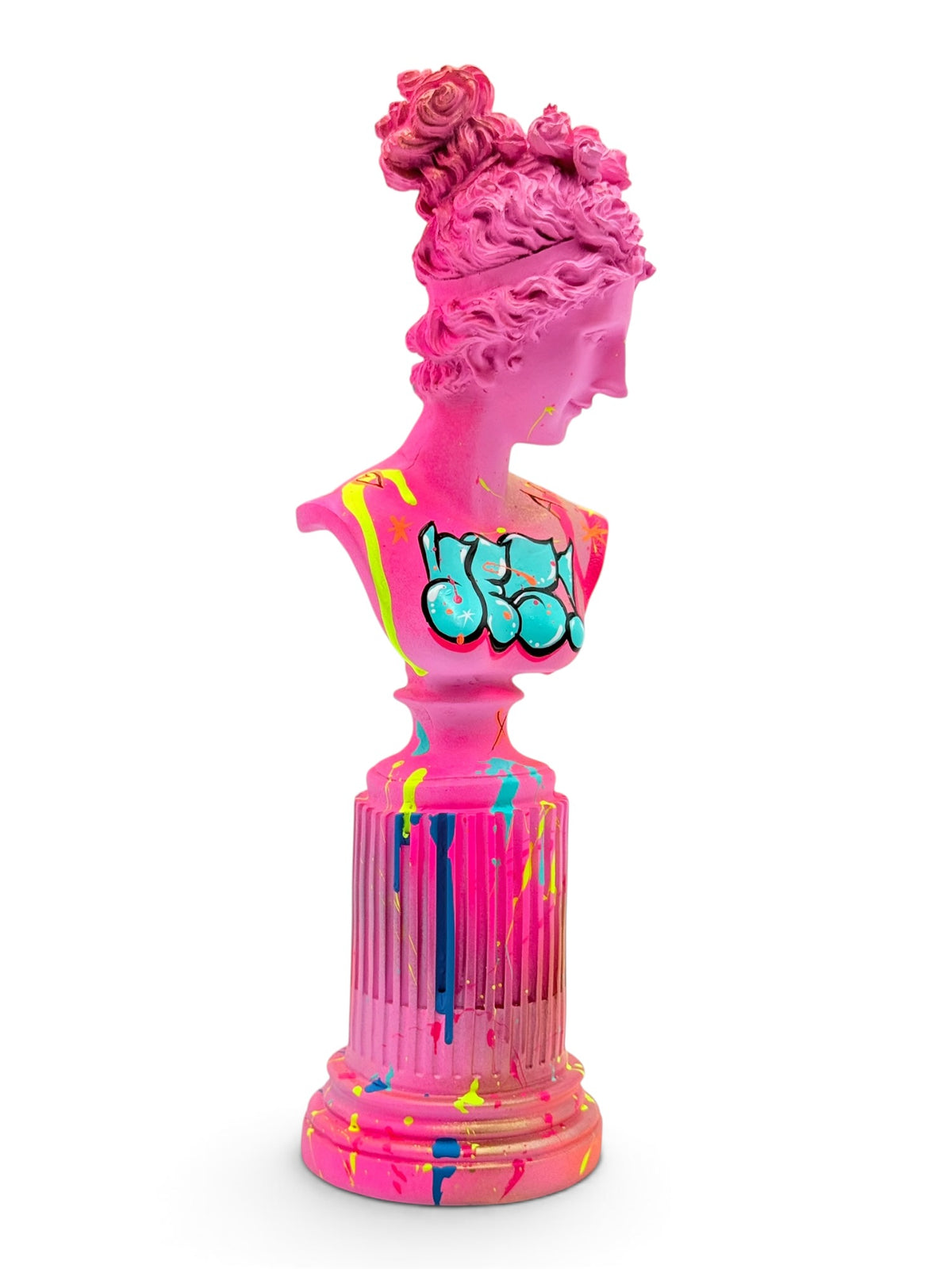Venus Sculpture | Pink YES! Graffiti Pop Art Bust