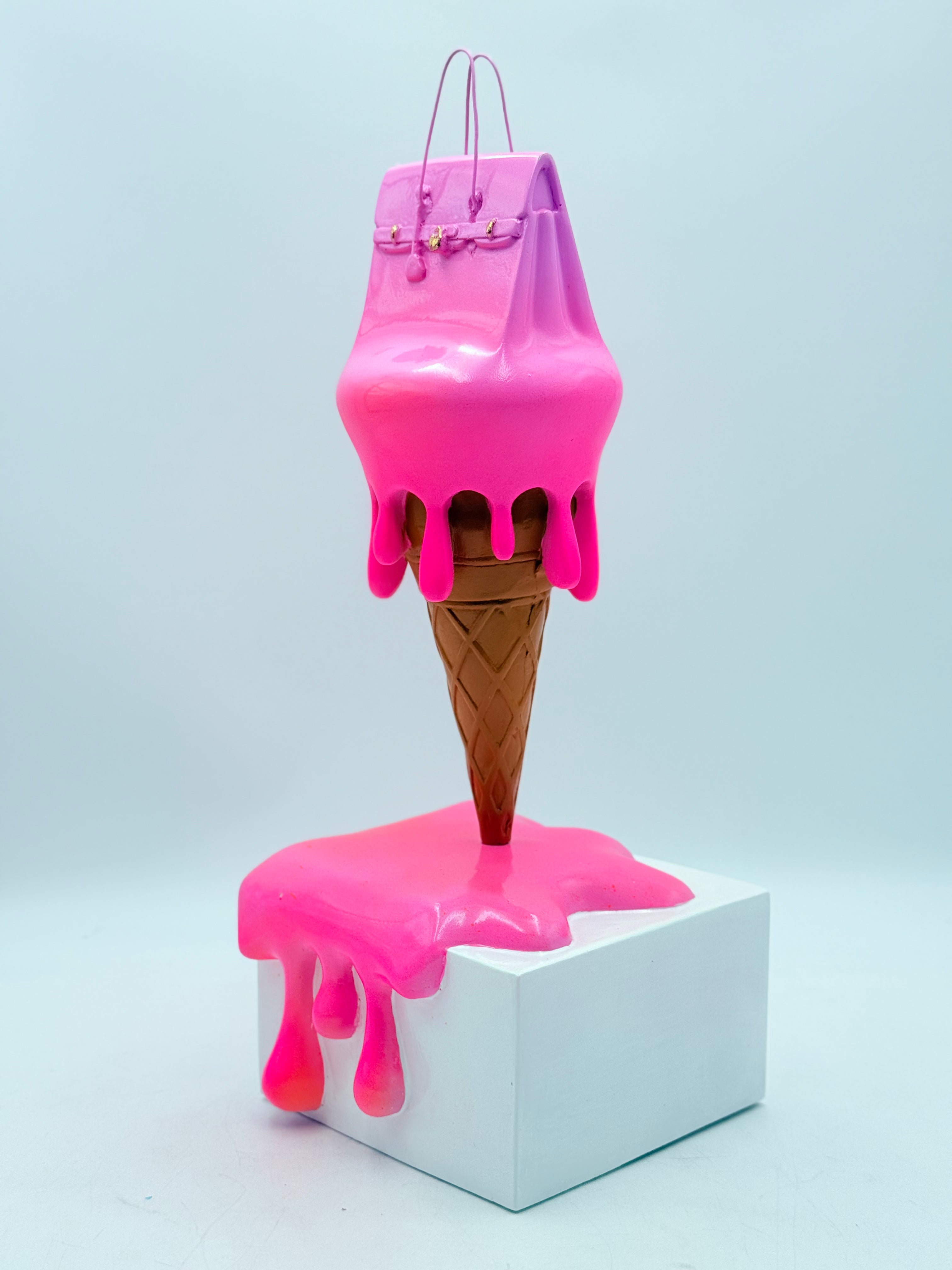 Melty Bag Sculpture | Light & Neon Pink Edition