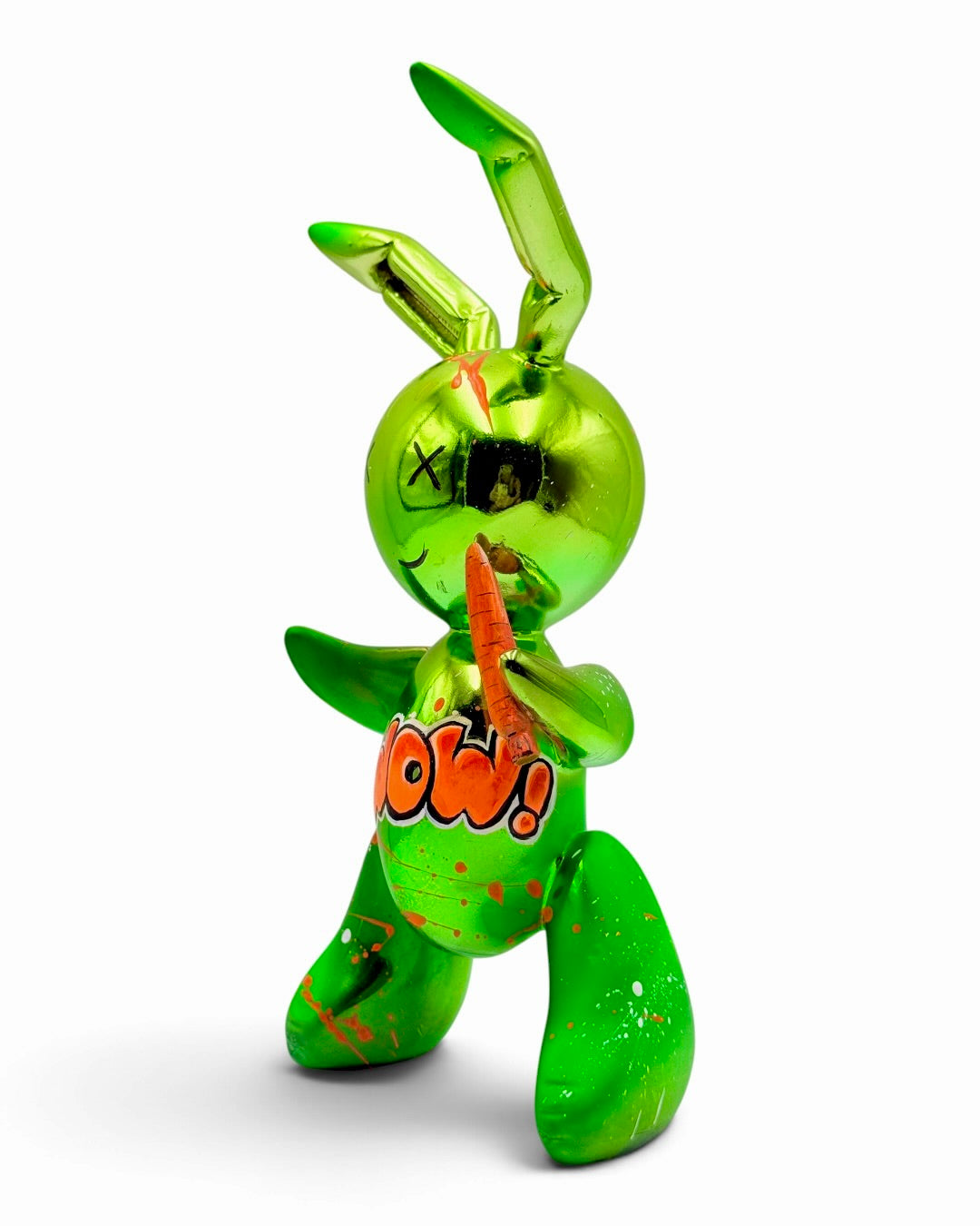 Green Chrome Rabbit Sculpture | WOW Graffiti Pop Art Bunny