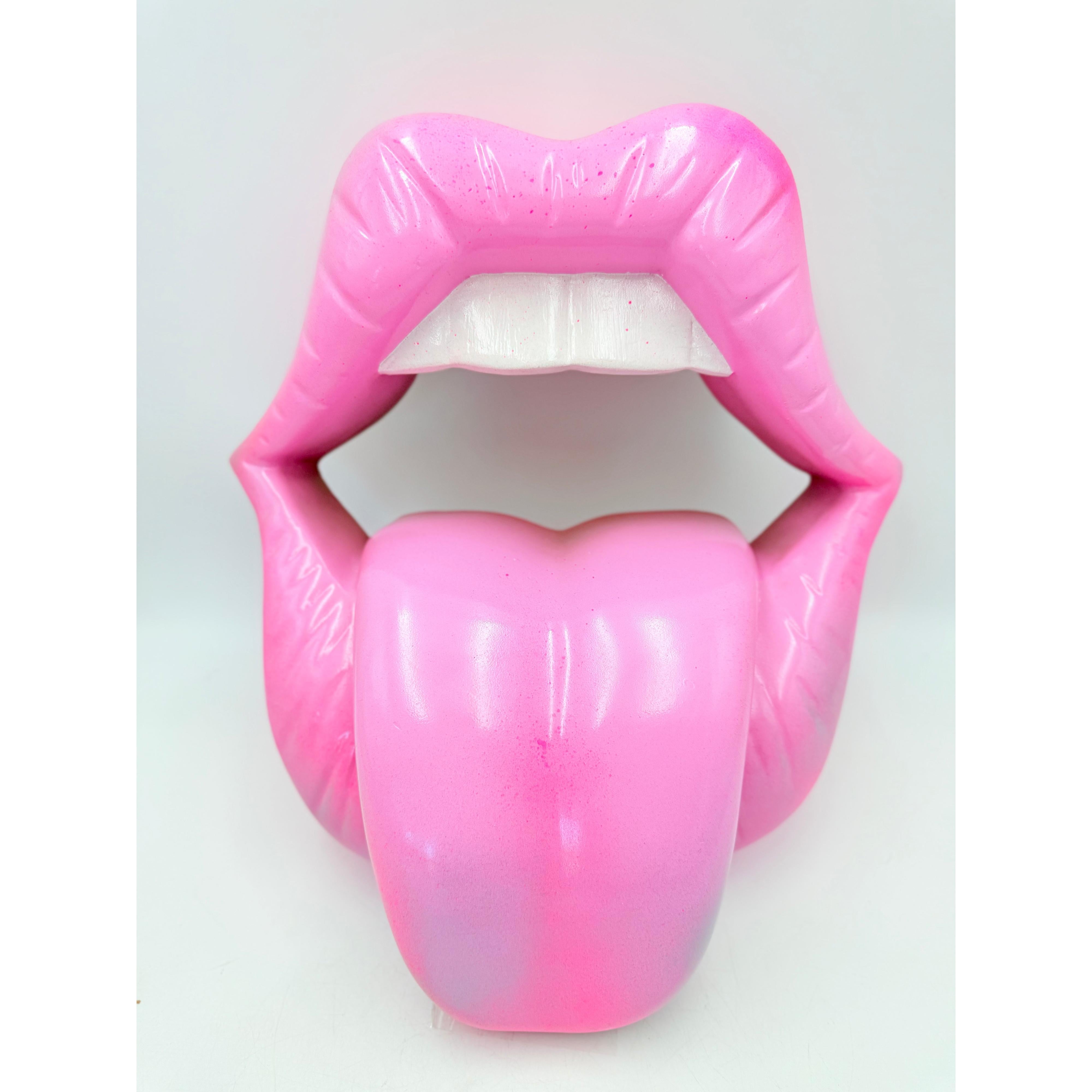 Iconic Kiss Wall Sculpture | Pink Neon Edition