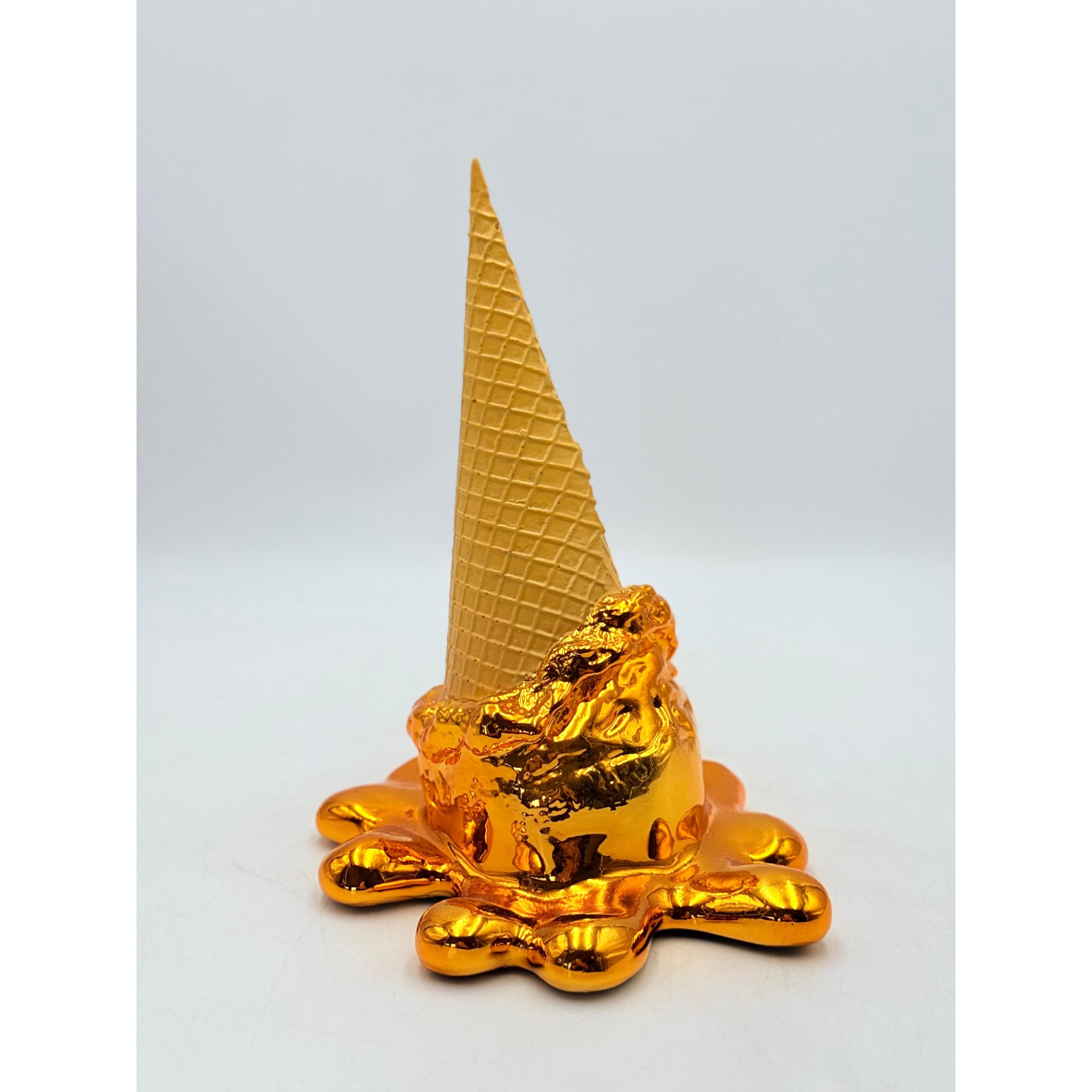 Opps! No.1 Melting Ice Cream Sculpture | Gold Chrome Edition