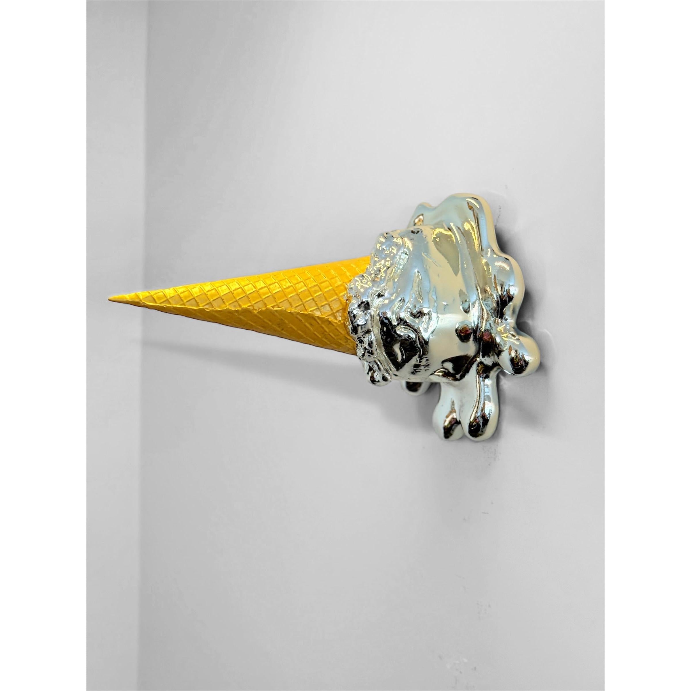 Opps! No.1 Melting Ice Cream Sculpture | Silver Chrome Edition