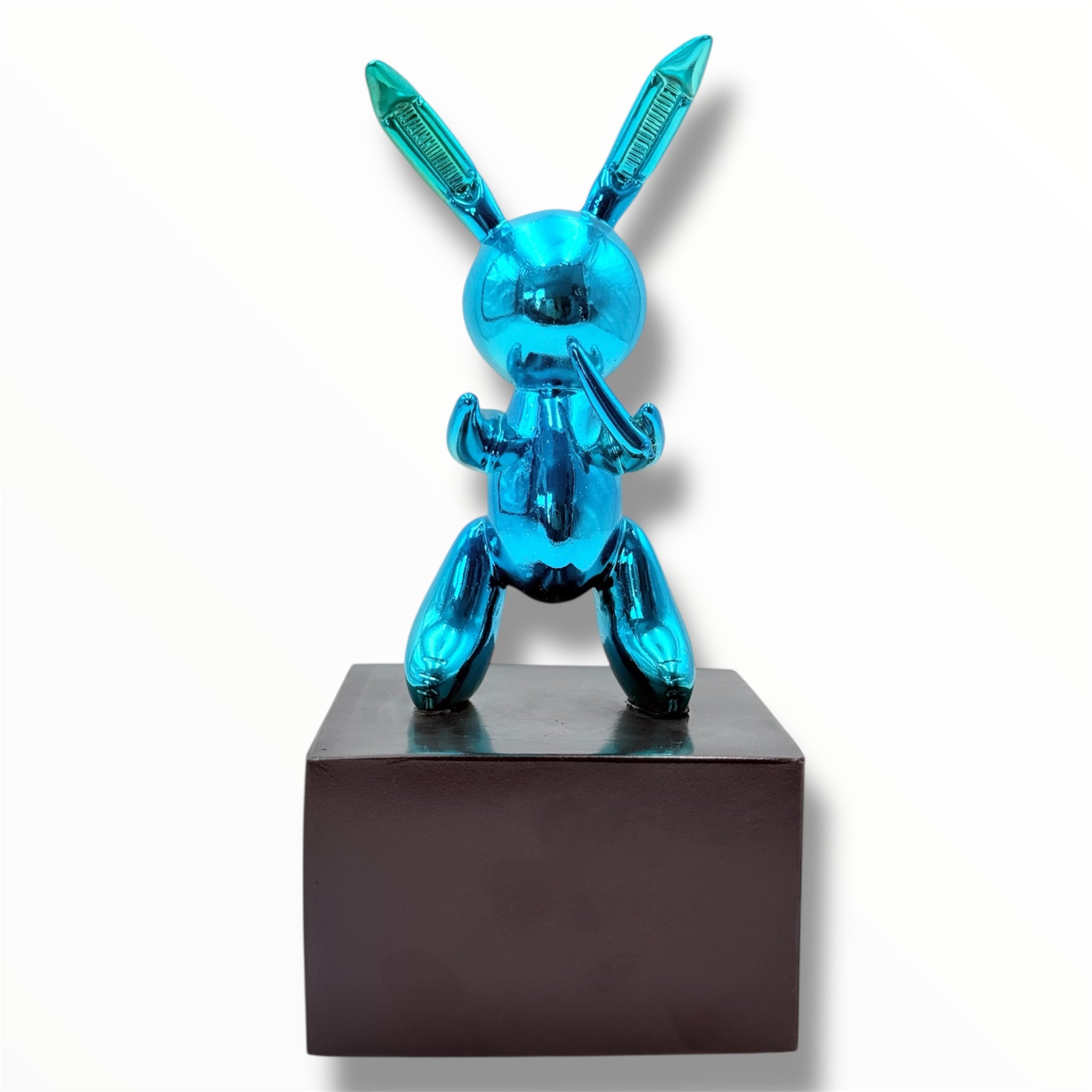 Small Balloon Rabbit Sculpture | Blue Chrome Edition