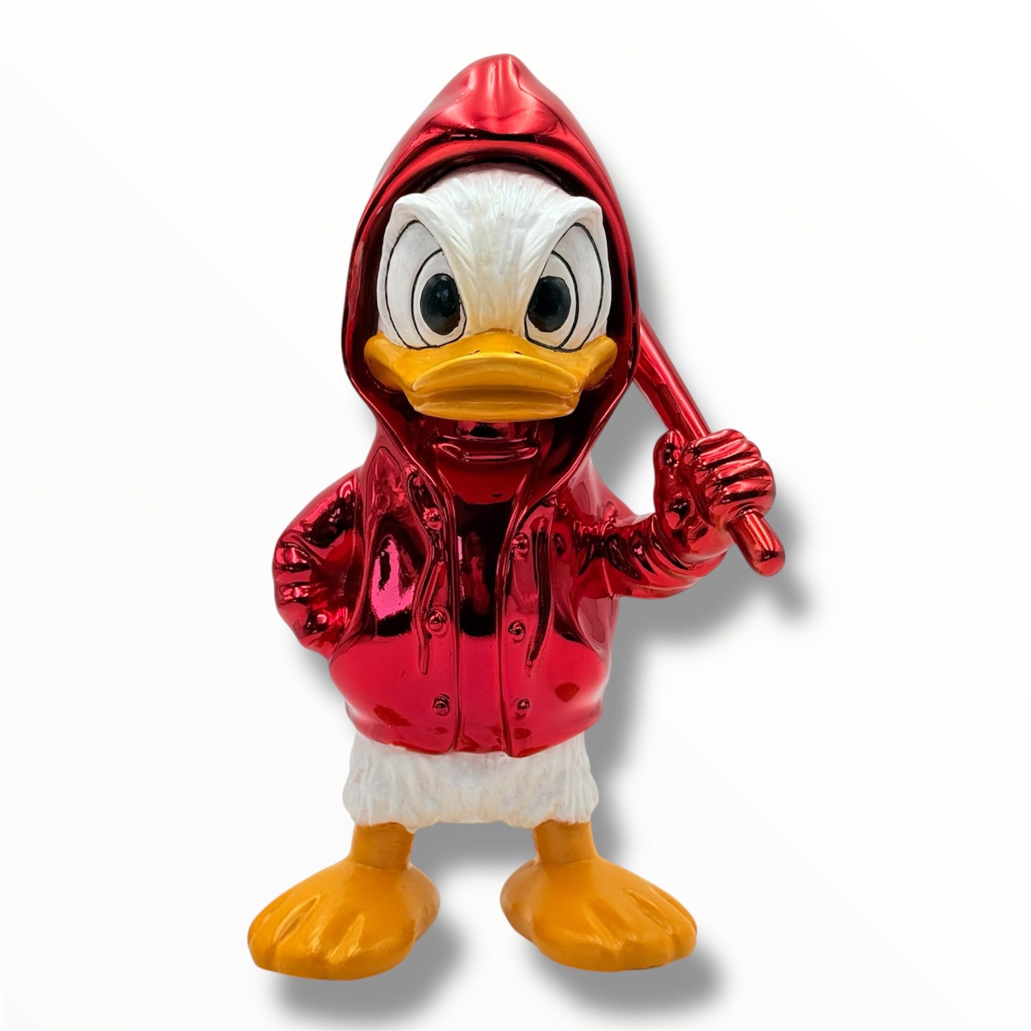 red chrome pop art duck sculpture designer decor