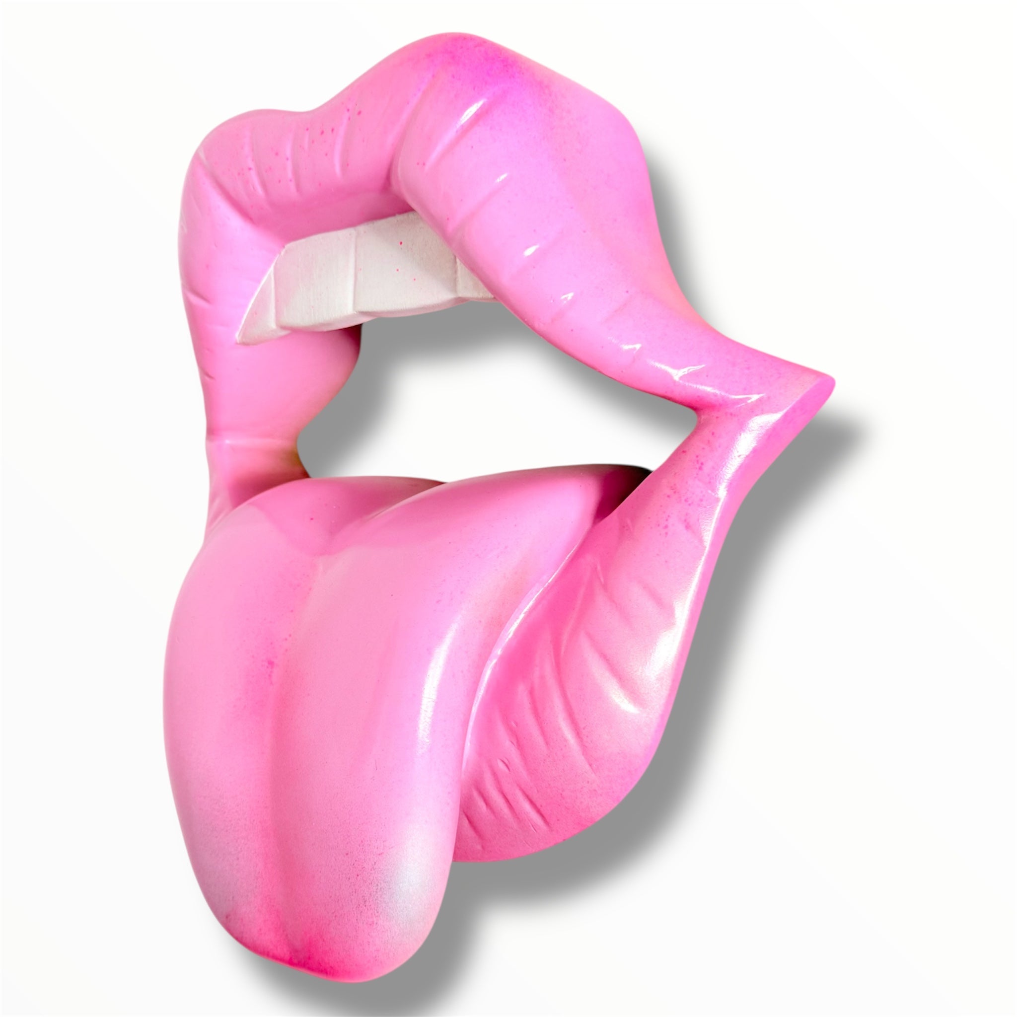 Iconic Kiss Wall Sculpture | Pink Neon Edition
