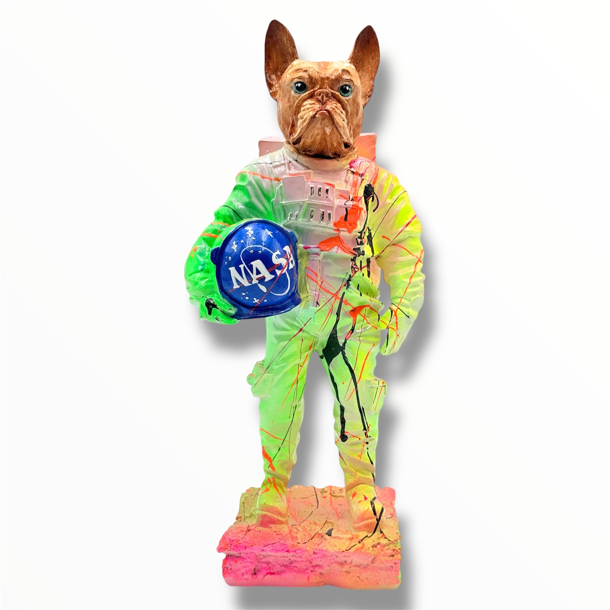 Astronaut Bulldog Sculpture | Space Pop Icon