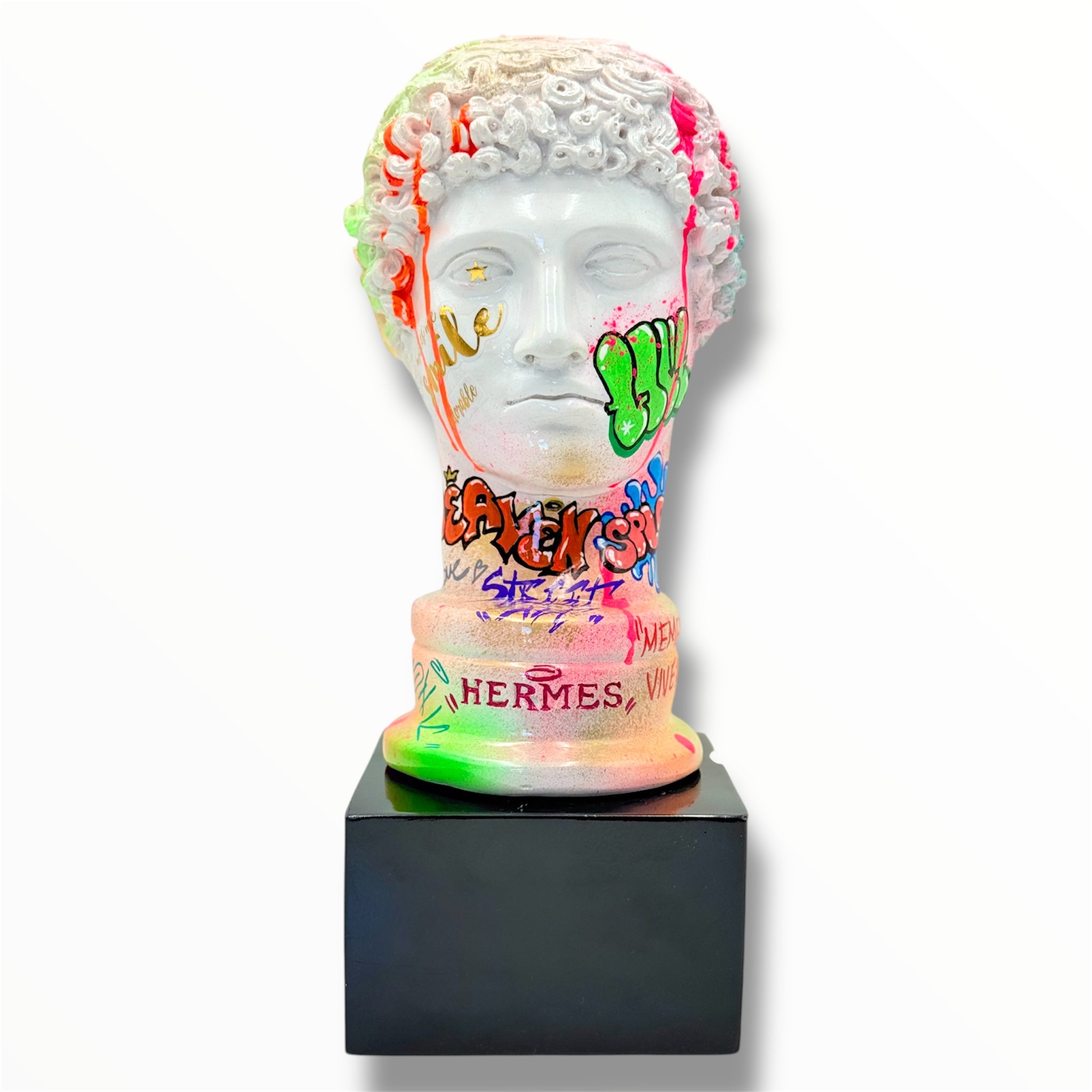 Hermes Bust | Neon Graffiti Edition