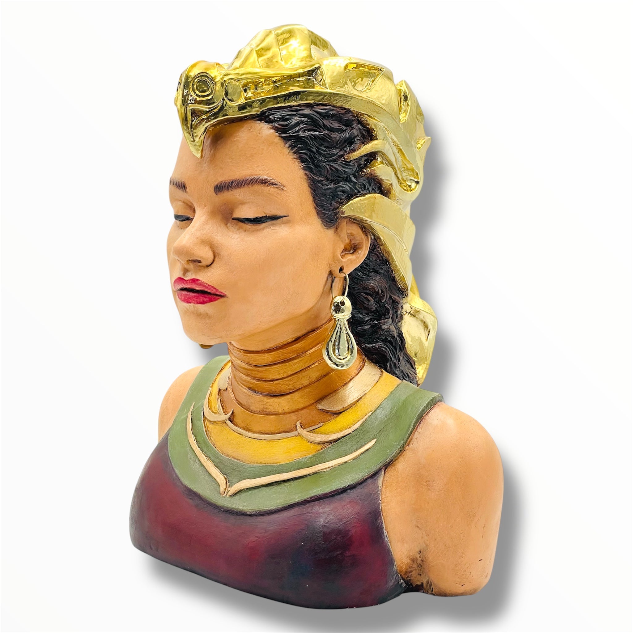 Dryope Sculpture | Gold Chrome Helmet
