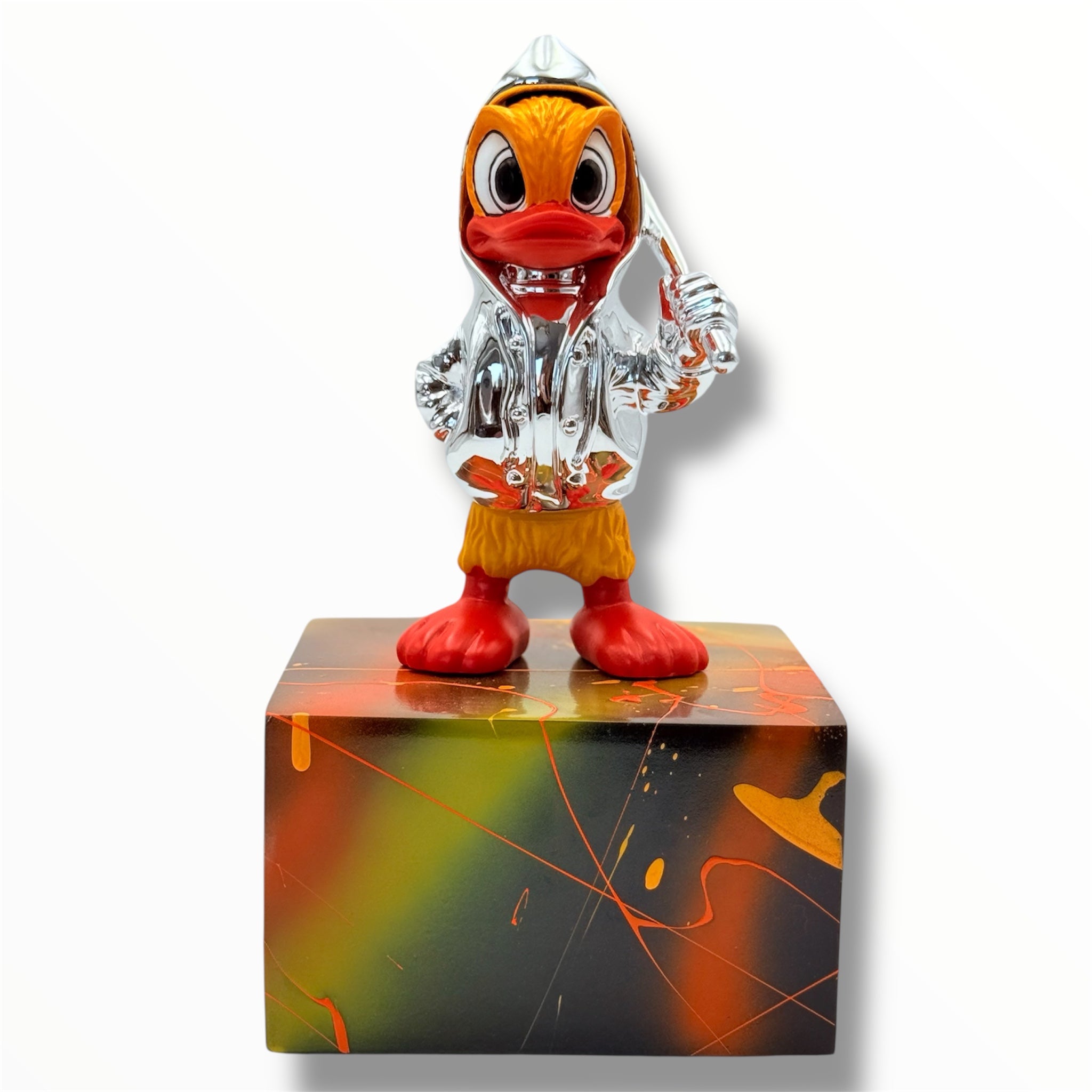 Duck Sculpture | Silver Chrome Jacket