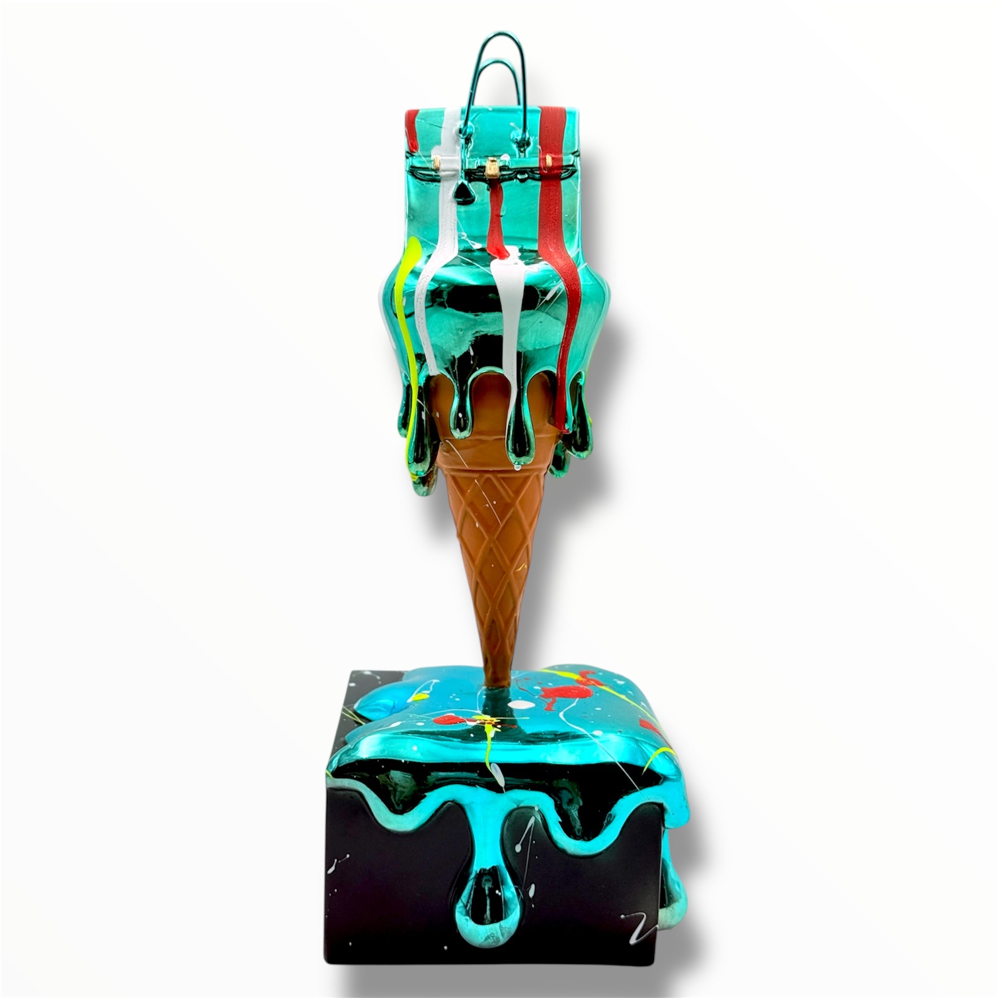 Melty Bag Sculpture | Blue Chrome Edition
