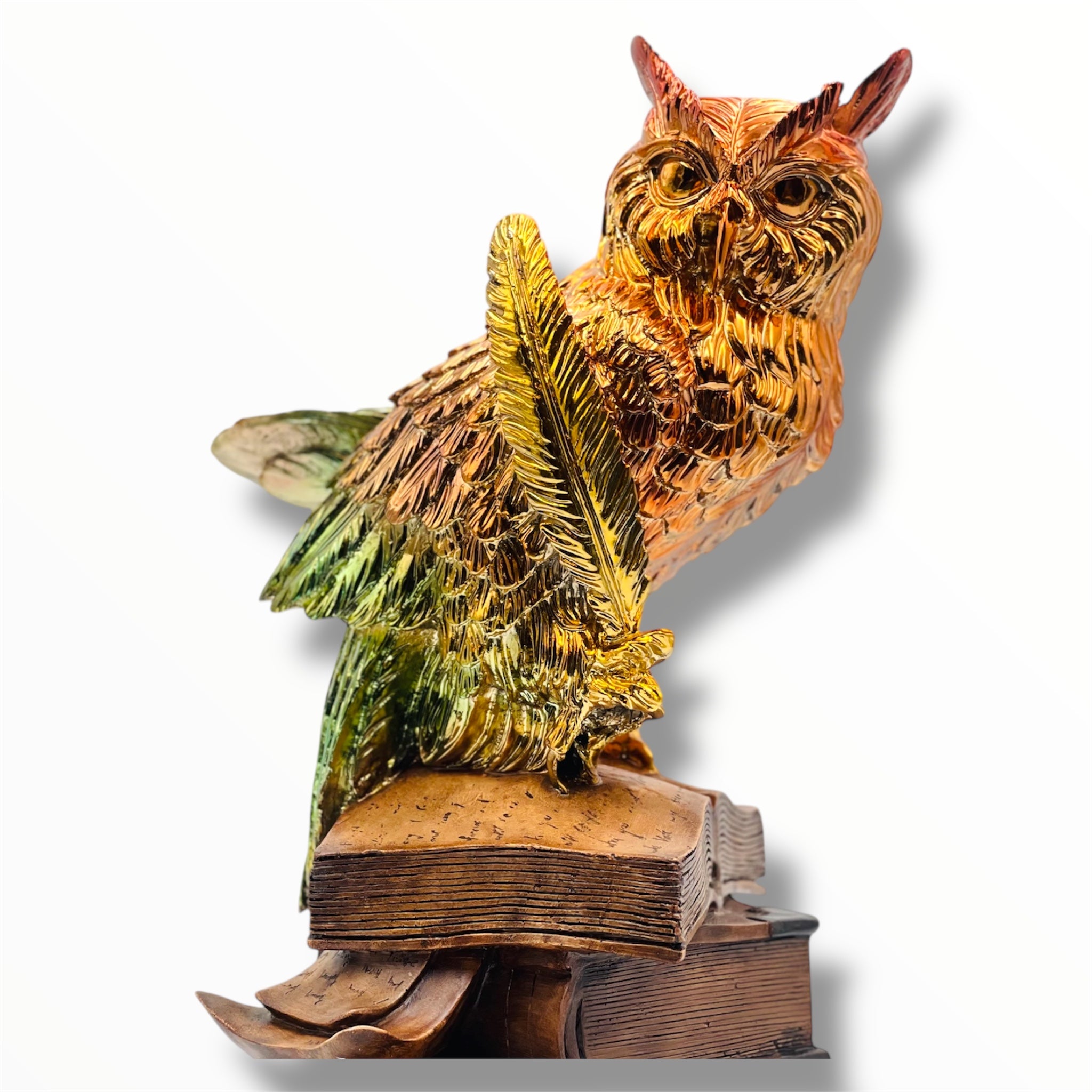 Wise Owl Sculpture | Chrome Ombre Design