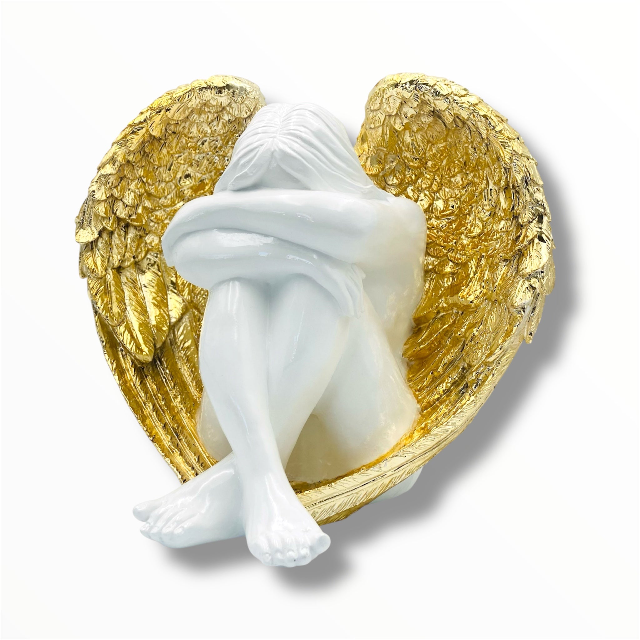 Angel Sculpture | Gold Chrome Wings
