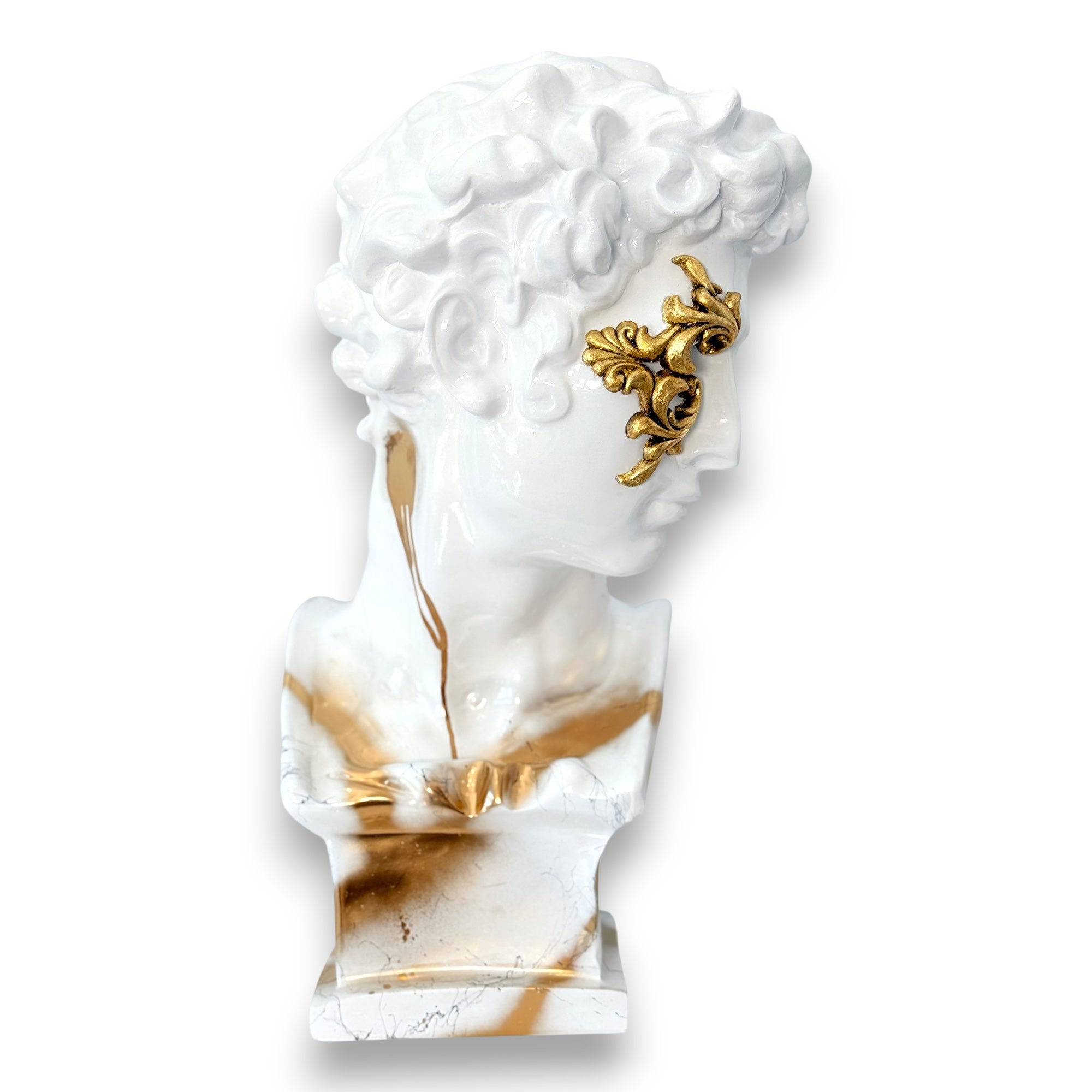 Giuliano de’ Medici Bust | White Marble Effect & Gold Appliqué | Limited Edition