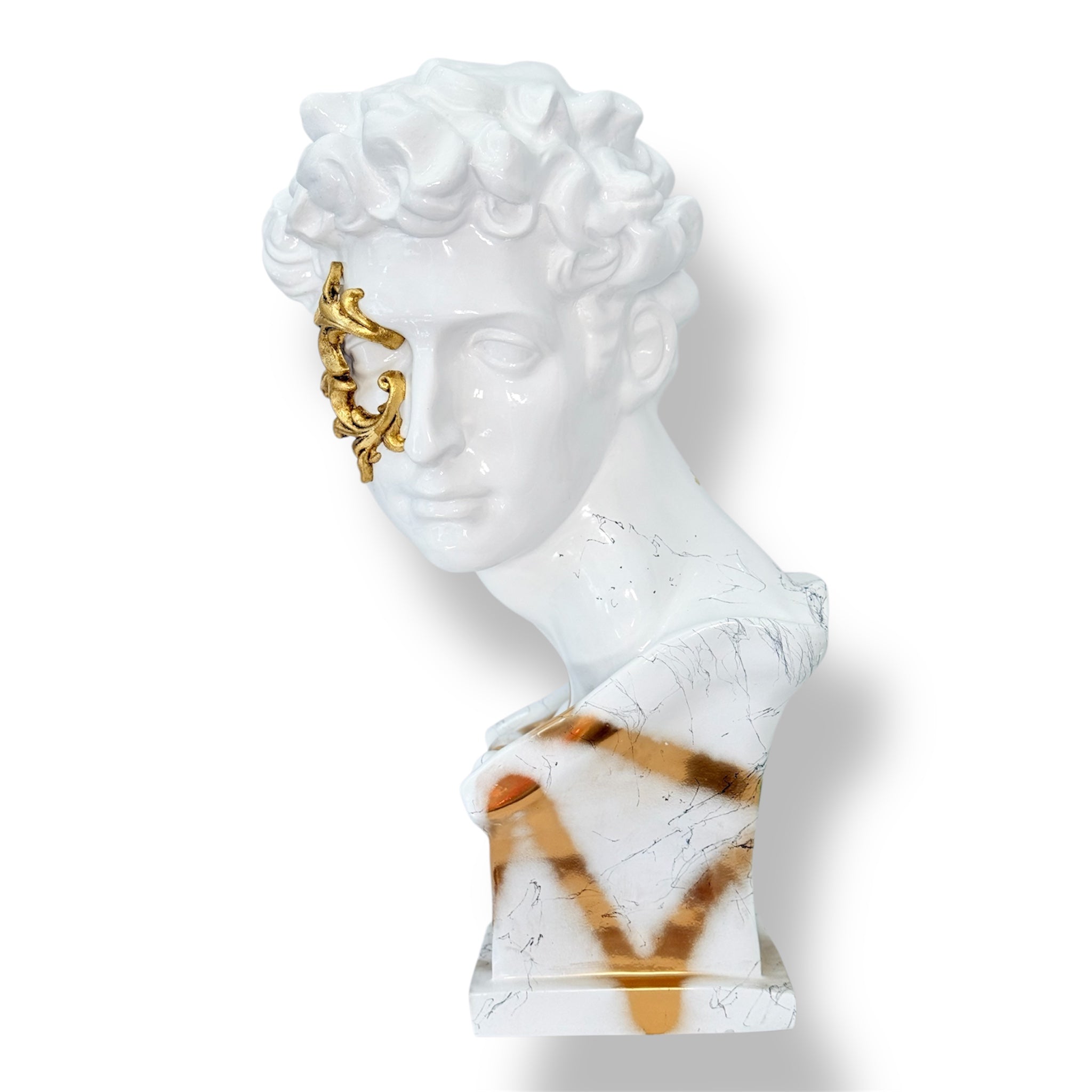 Giuliano de’ Medici Bust | White Marble Effect & Gold Appliqué | Limited Edition
