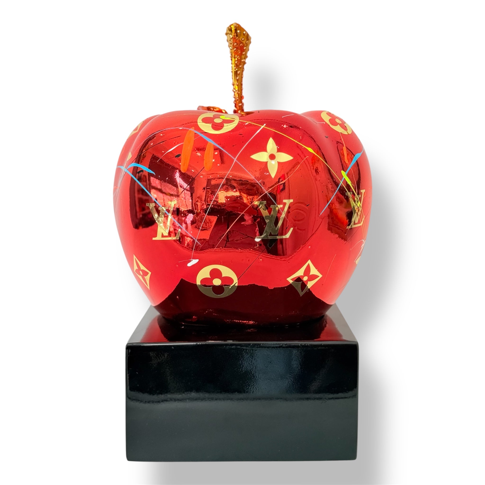 Red Chrome Apple Sculpture I Louis Vuitton Edition