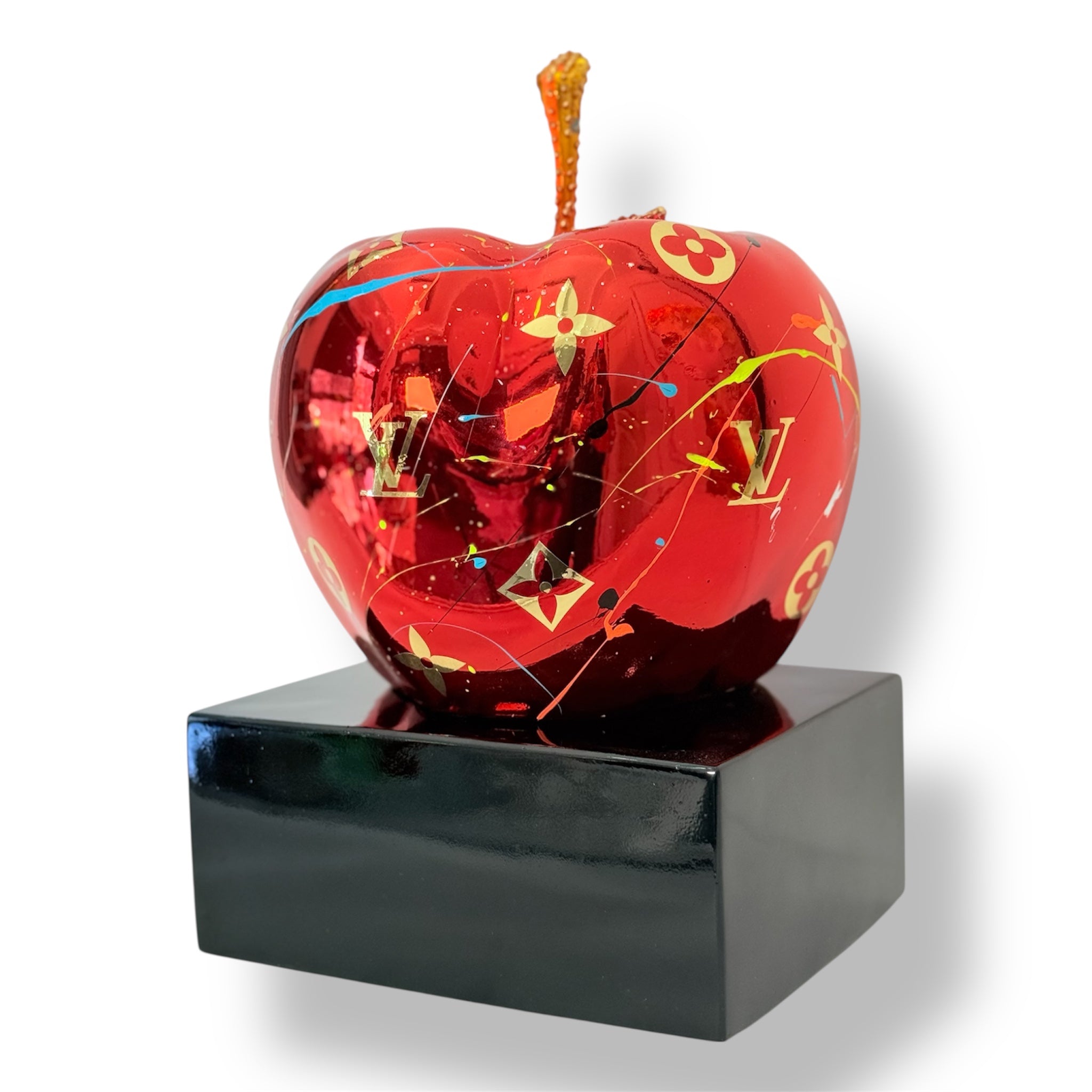 Red Chrome Apple Sculpture I Louis Vuitton Edition