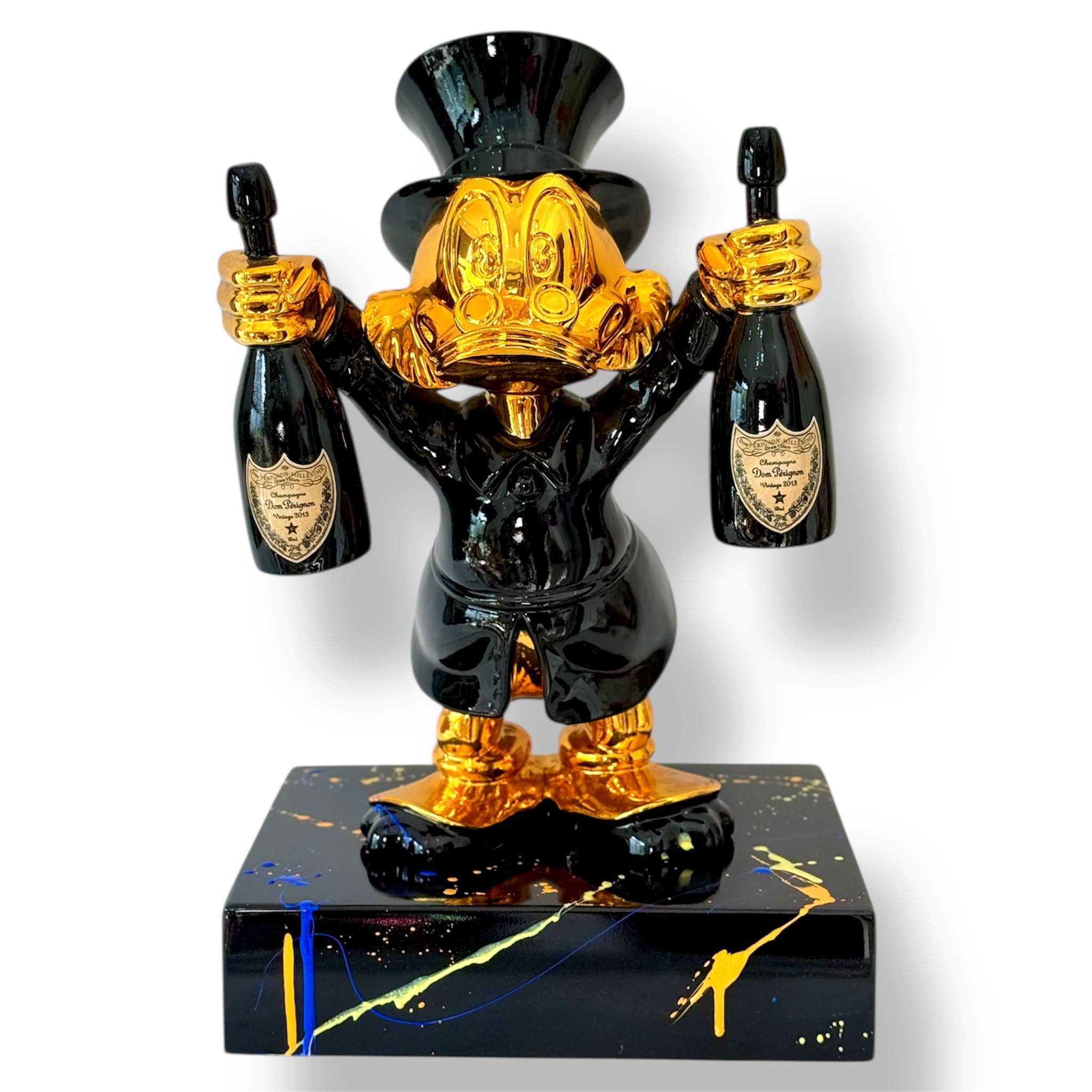 Scrooge McDuck Champagne Sculpture | Gold Chrome Celebration Edition