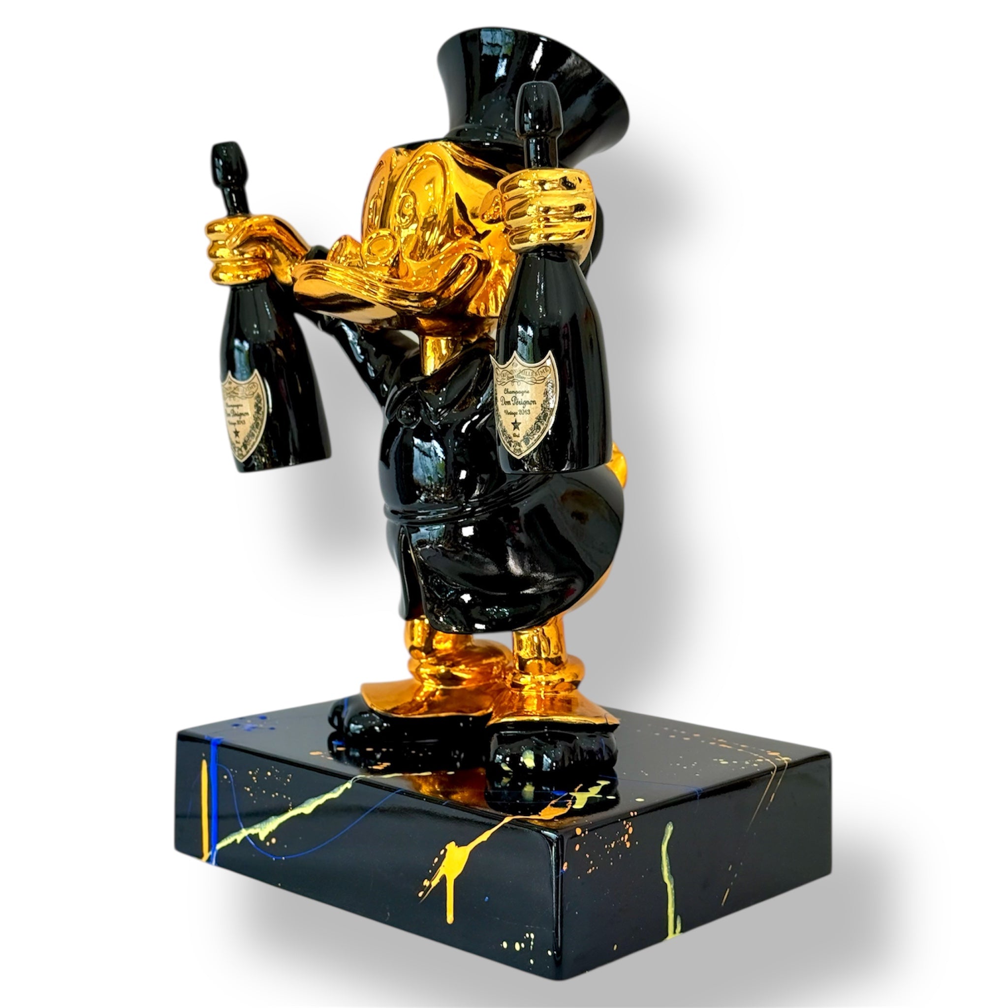 Scrooge McDuck Champagne Sculpture | Gold Chrome Celebration Edition