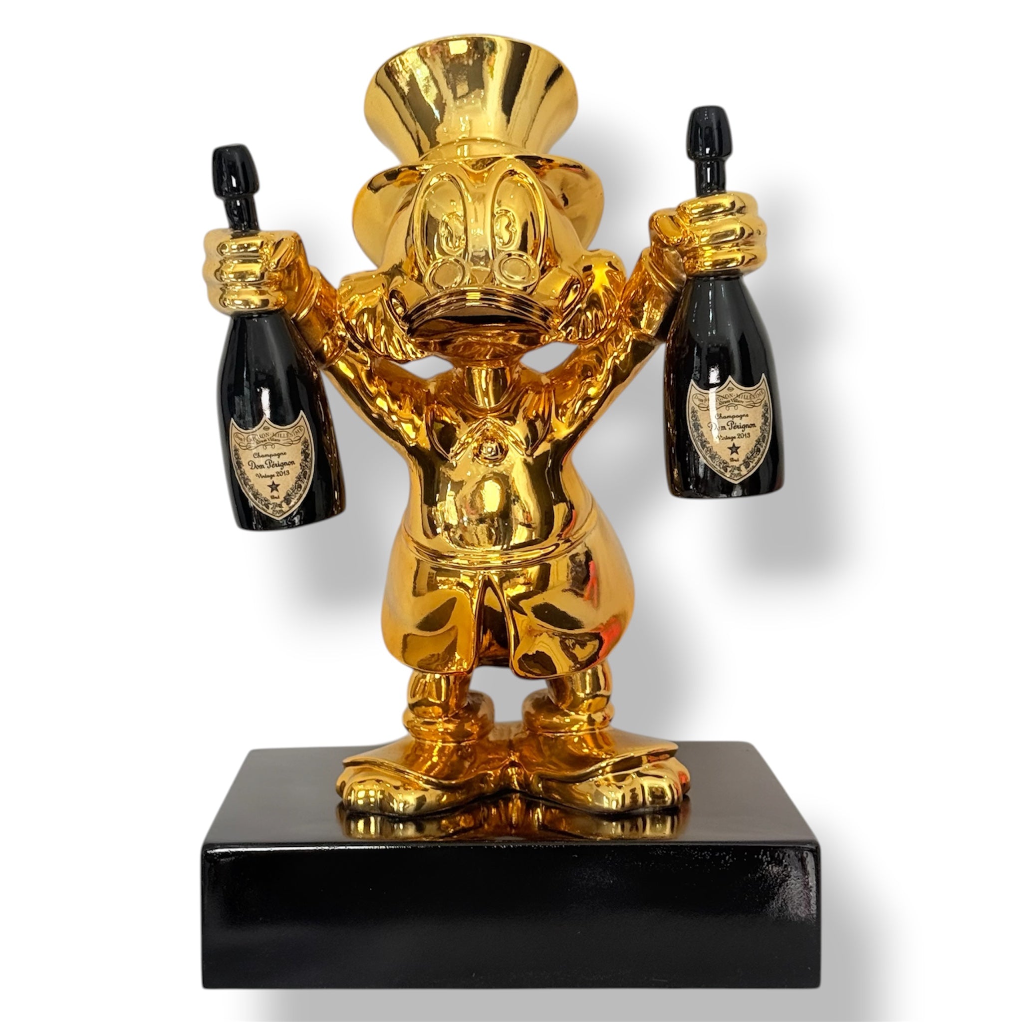 Gold Chrome Scrooge McDuck Sculpture | Dom Pérignon Luxury Edition