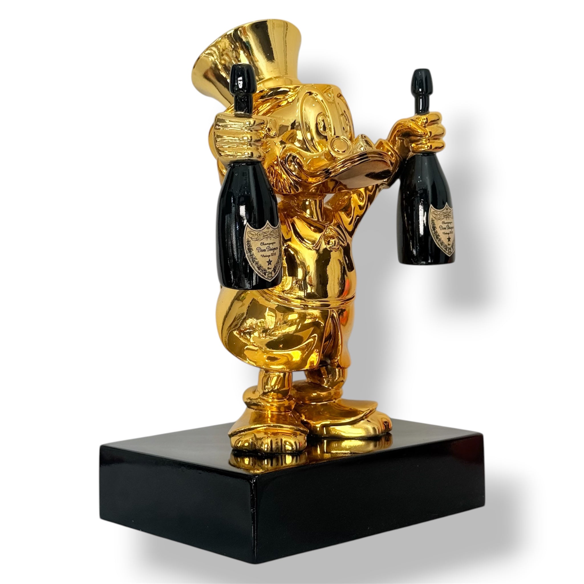 Gold Chrome Scrooge McDuck Sculpture | Dom Pérignon Luxury Edition