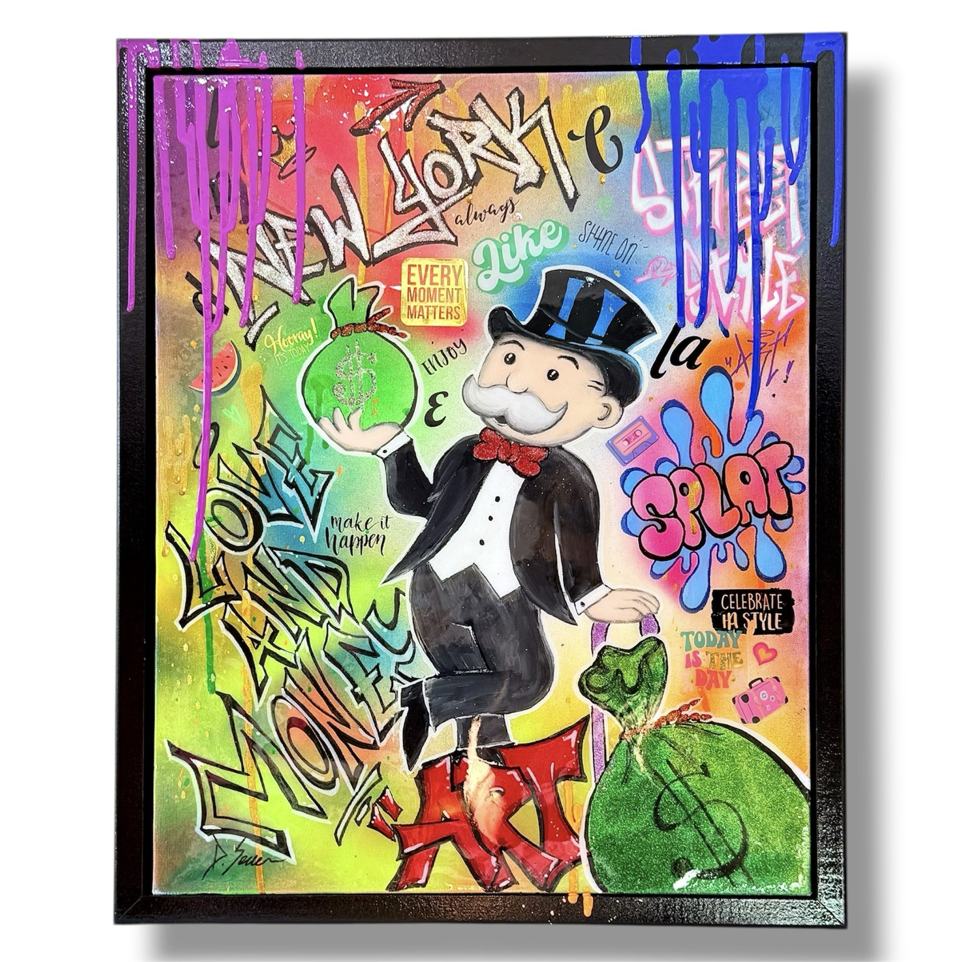 Monopoly Man Graffiti Canvas Wall Art | Love & Money New York Style