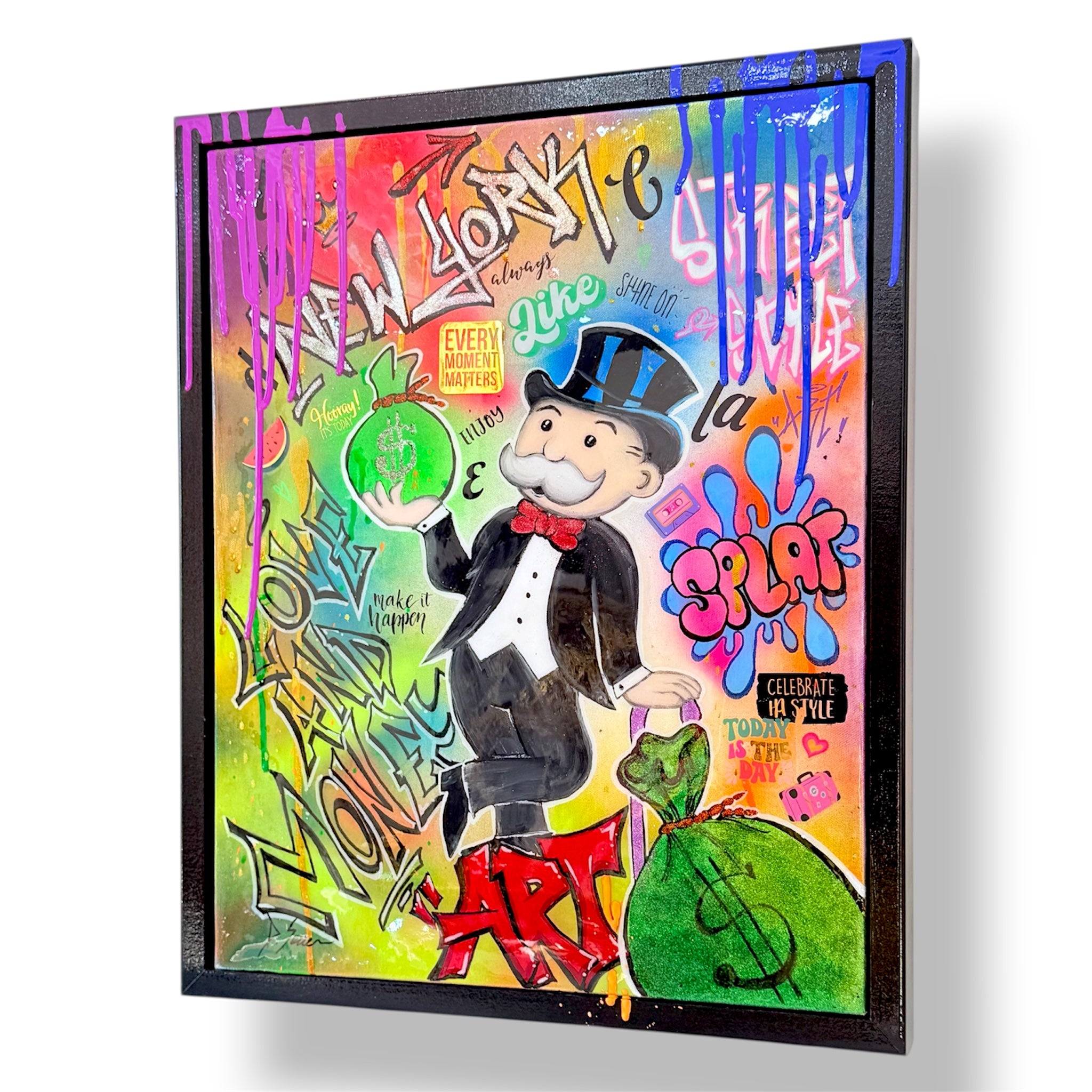 Monopoly Man Graffiti Canvas Wall Art | Love & Money New York Style