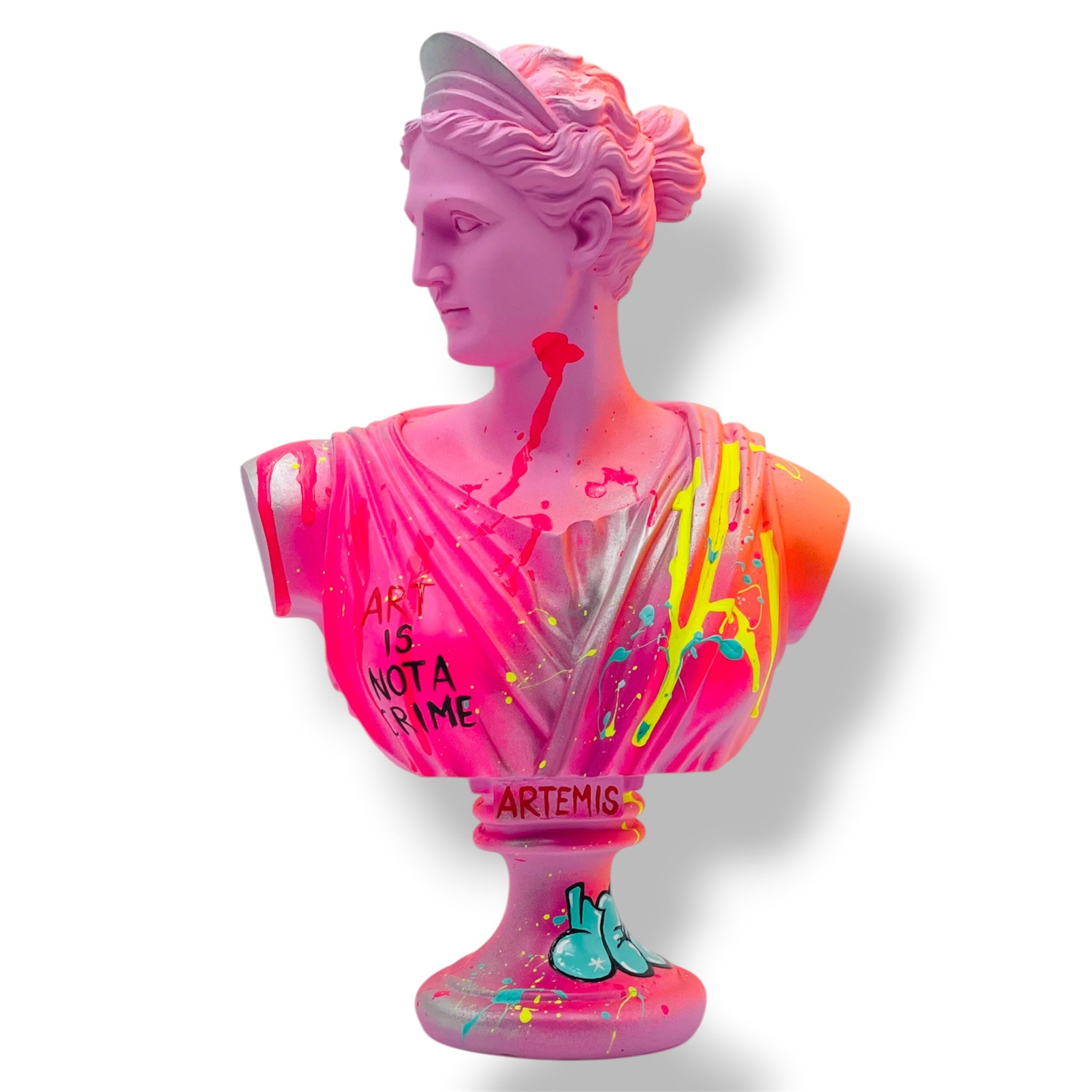 Artemis Sculpture | Pink “YES!” Pop Art