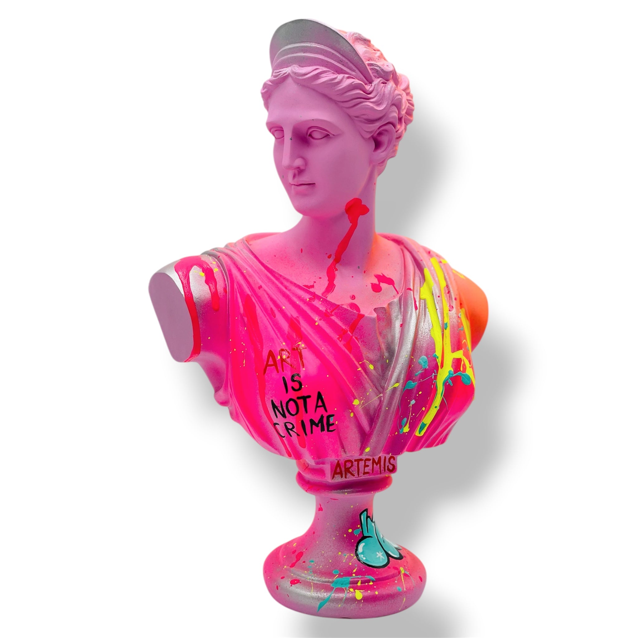 Artemis Sculpture | Pink “YES!” Pop Art