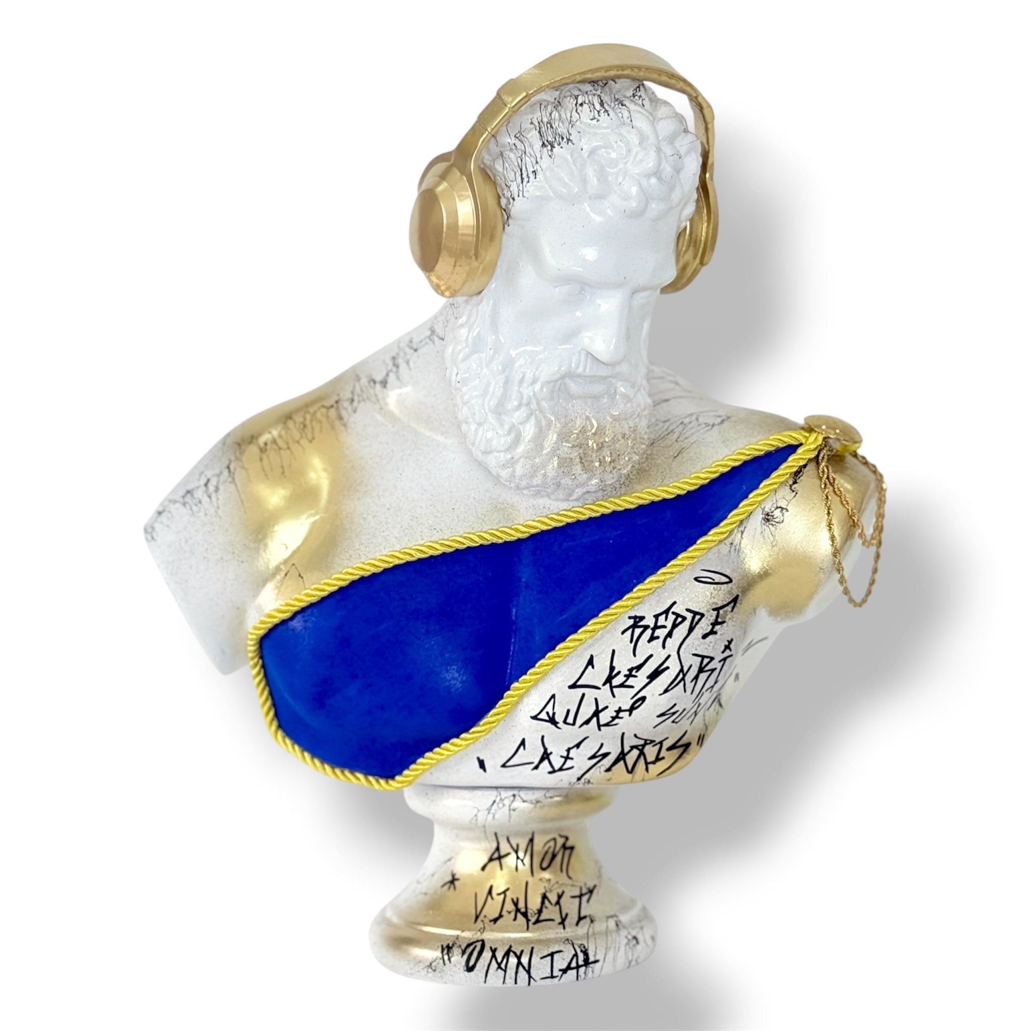 Hercules Bust Sculpture | White & Gold Modern Mythology Statue