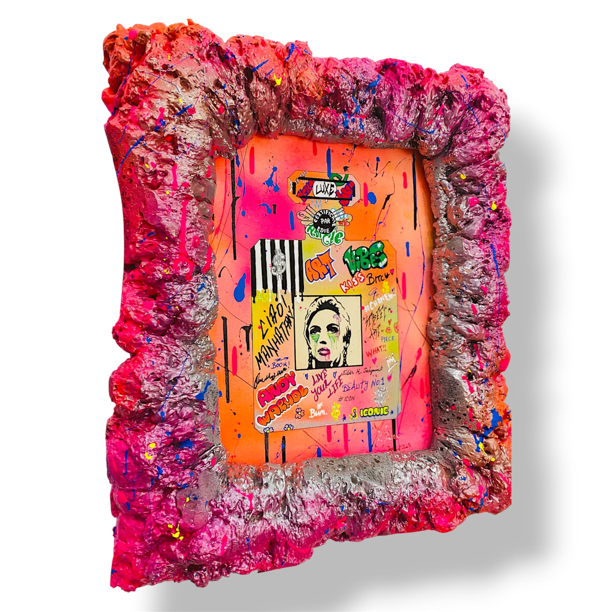 Street Art Graffiti Perfume Bottle Wall Art | Pink Edie Sedgwick Canvas