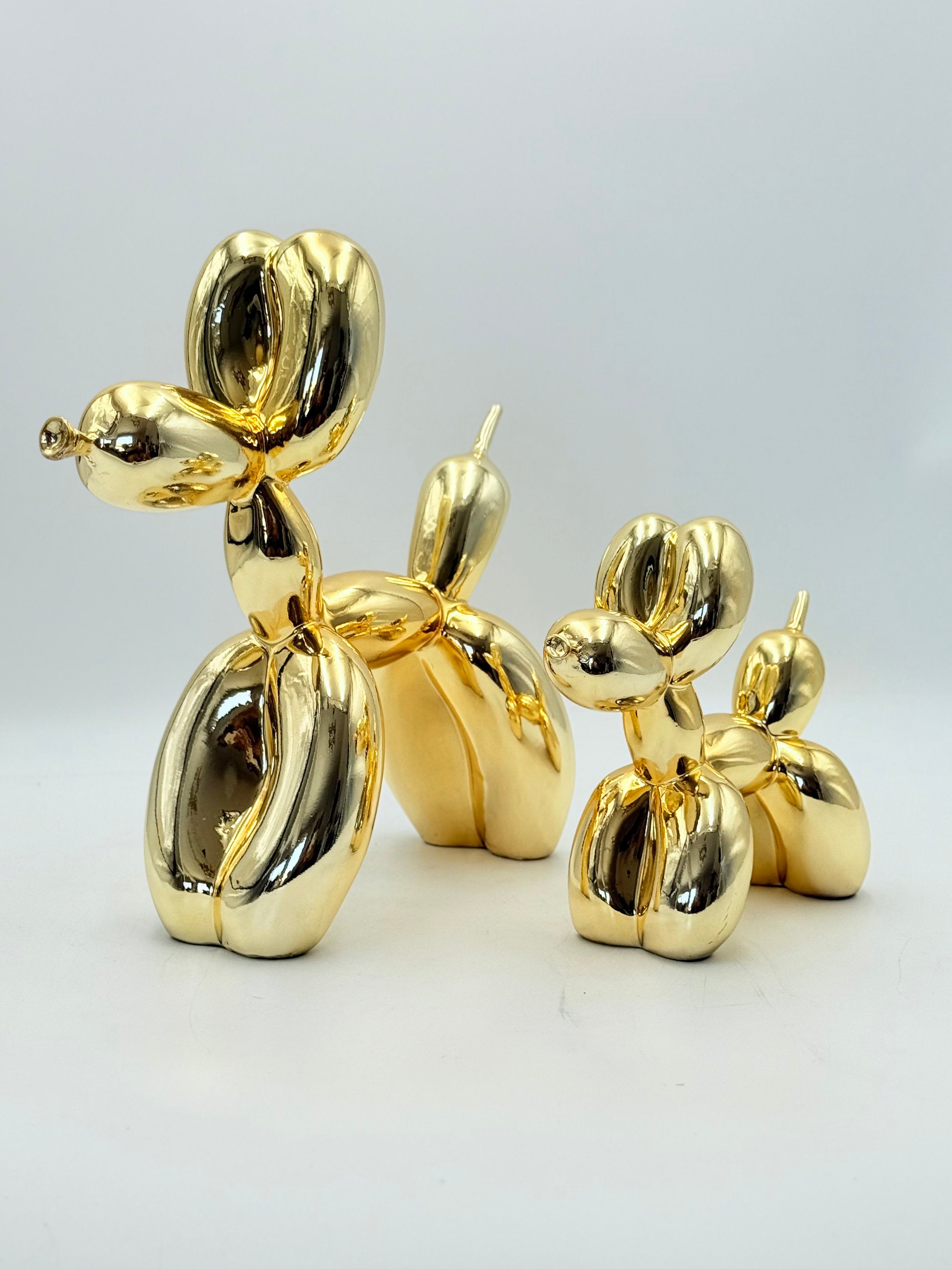 Balloon Dog Sculpture Set | Gold Chrome Edition