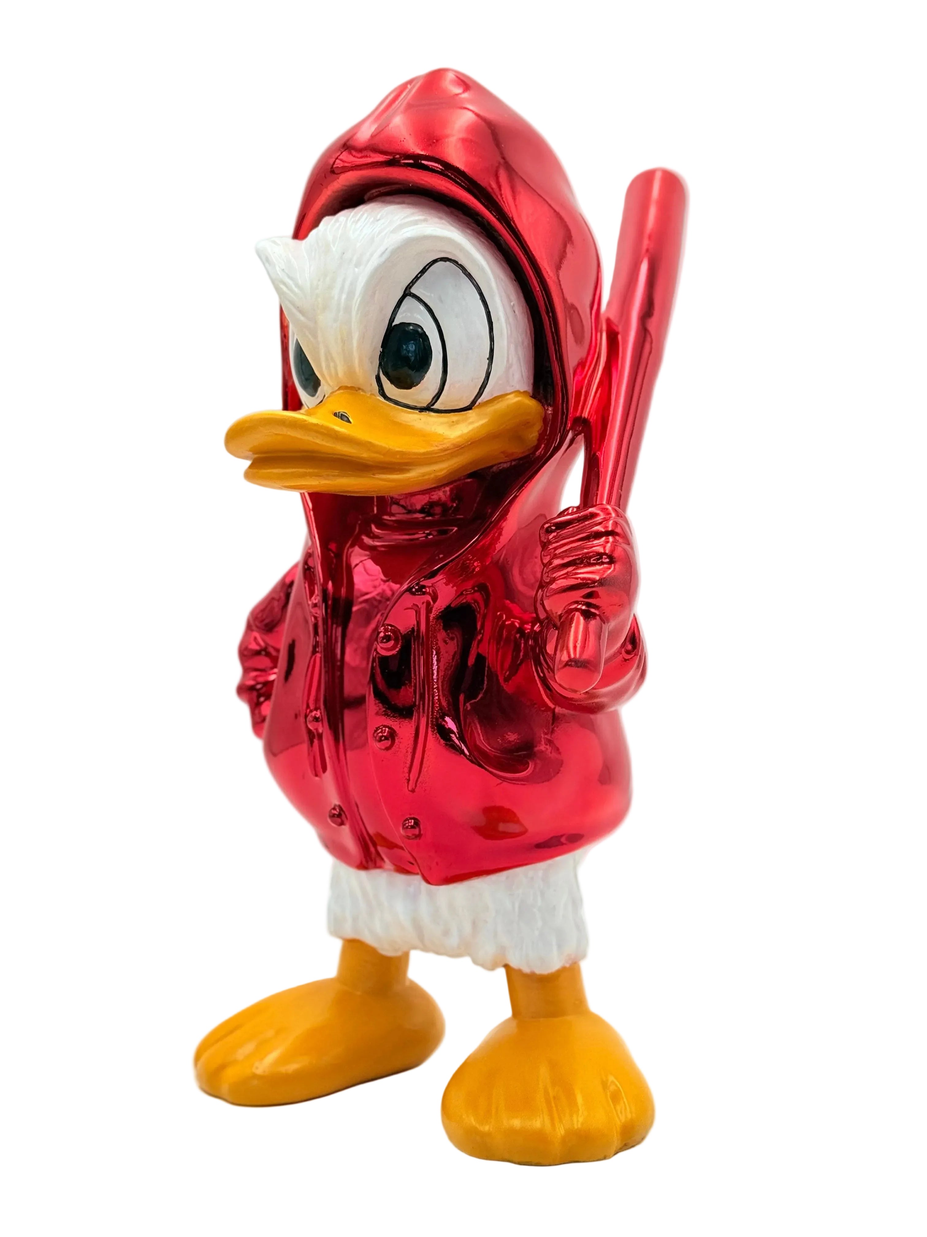 Animated character figure wearing a red jacket on a white background